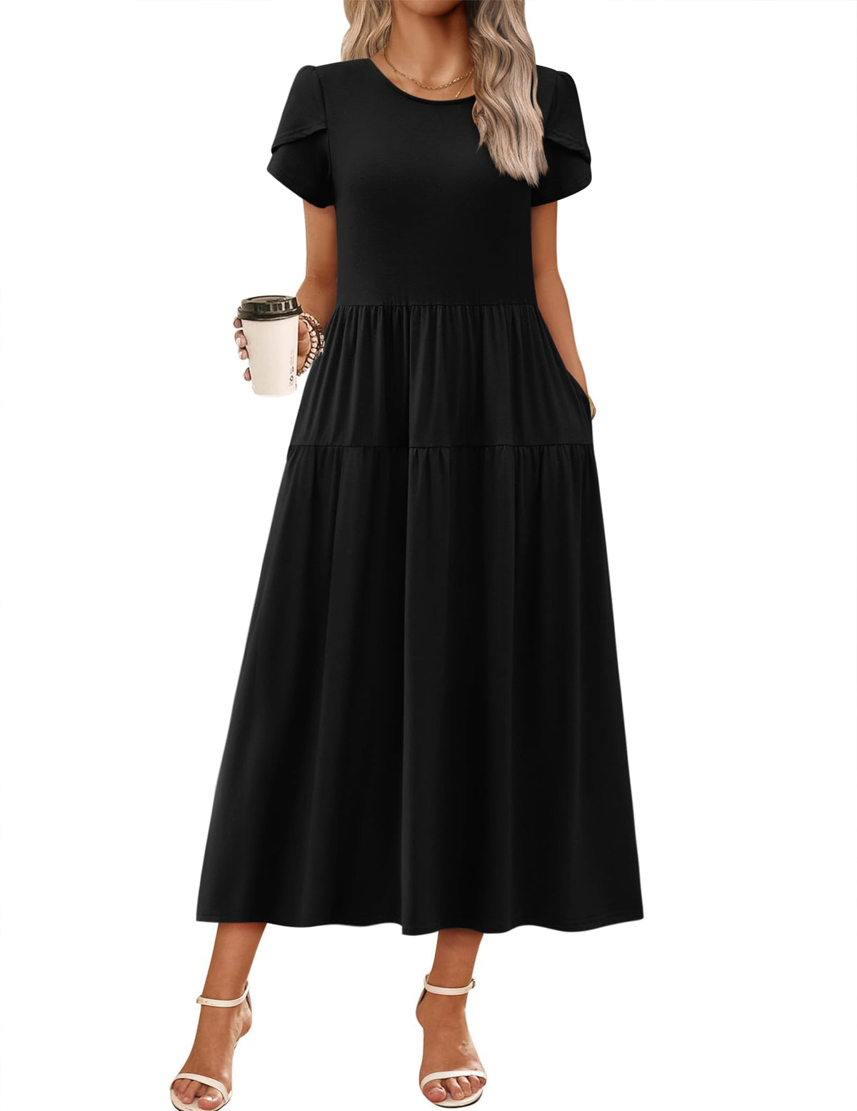 Zeagoo Summer Dresses for Women 2026 Maxi Bohemian Short Sleeve Long Dress