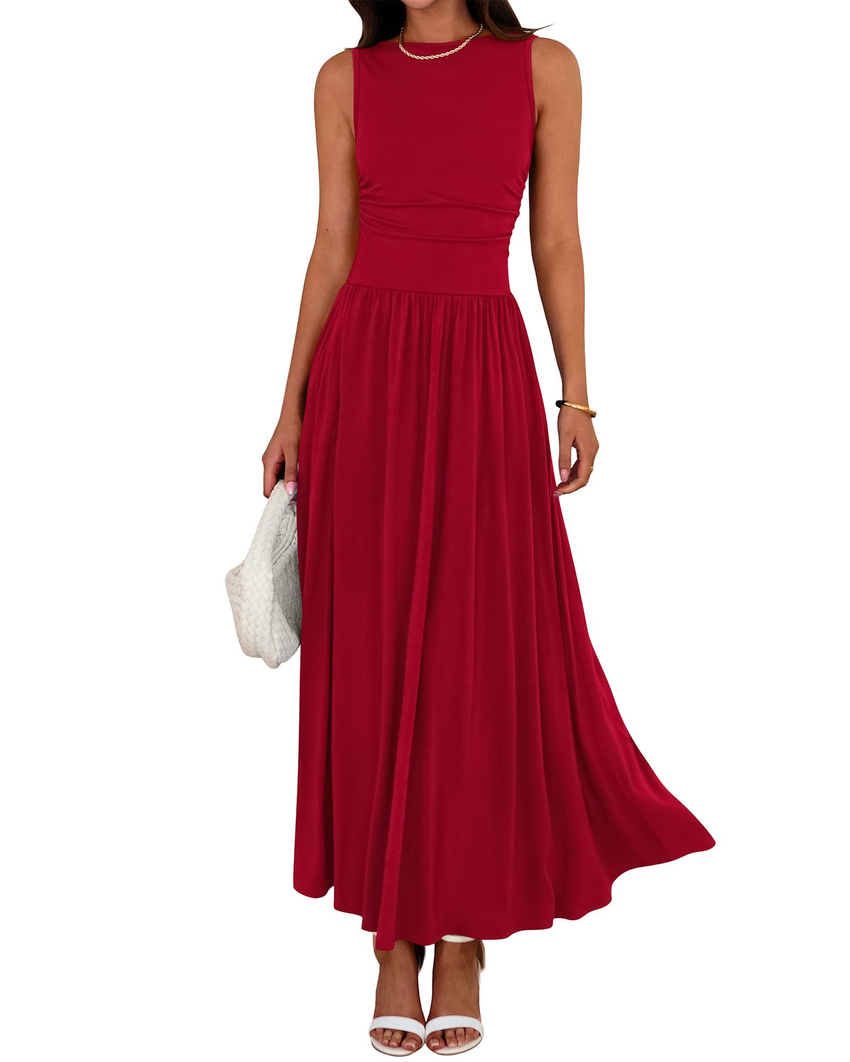 BTFBM Summer Maxi Dresses for Women Sleeveless Casual Dress