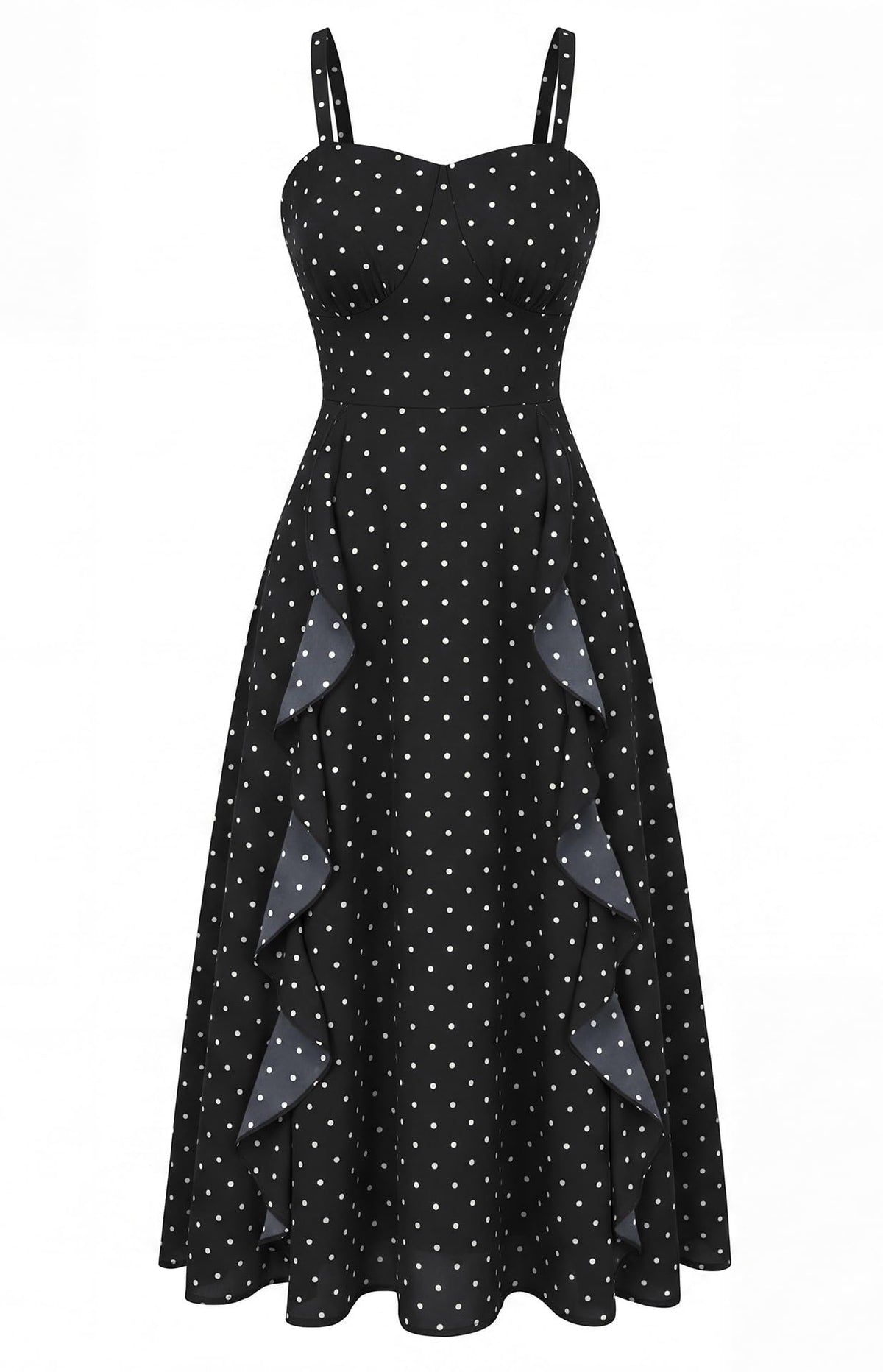 Belle Poque Women Sun Dresses Midi Ruffle Dress