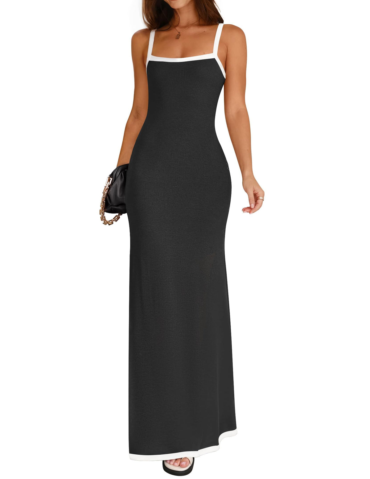 ZESICA Women's 2026 Summer Spaghetti Straps Square Neck Beach Maxi Dress