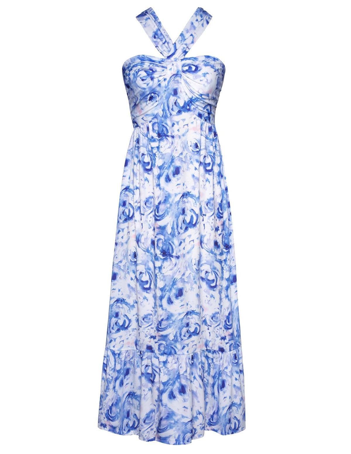 GRACE KARIN Womens Summer Floral Halter Boho Maxi Dresses