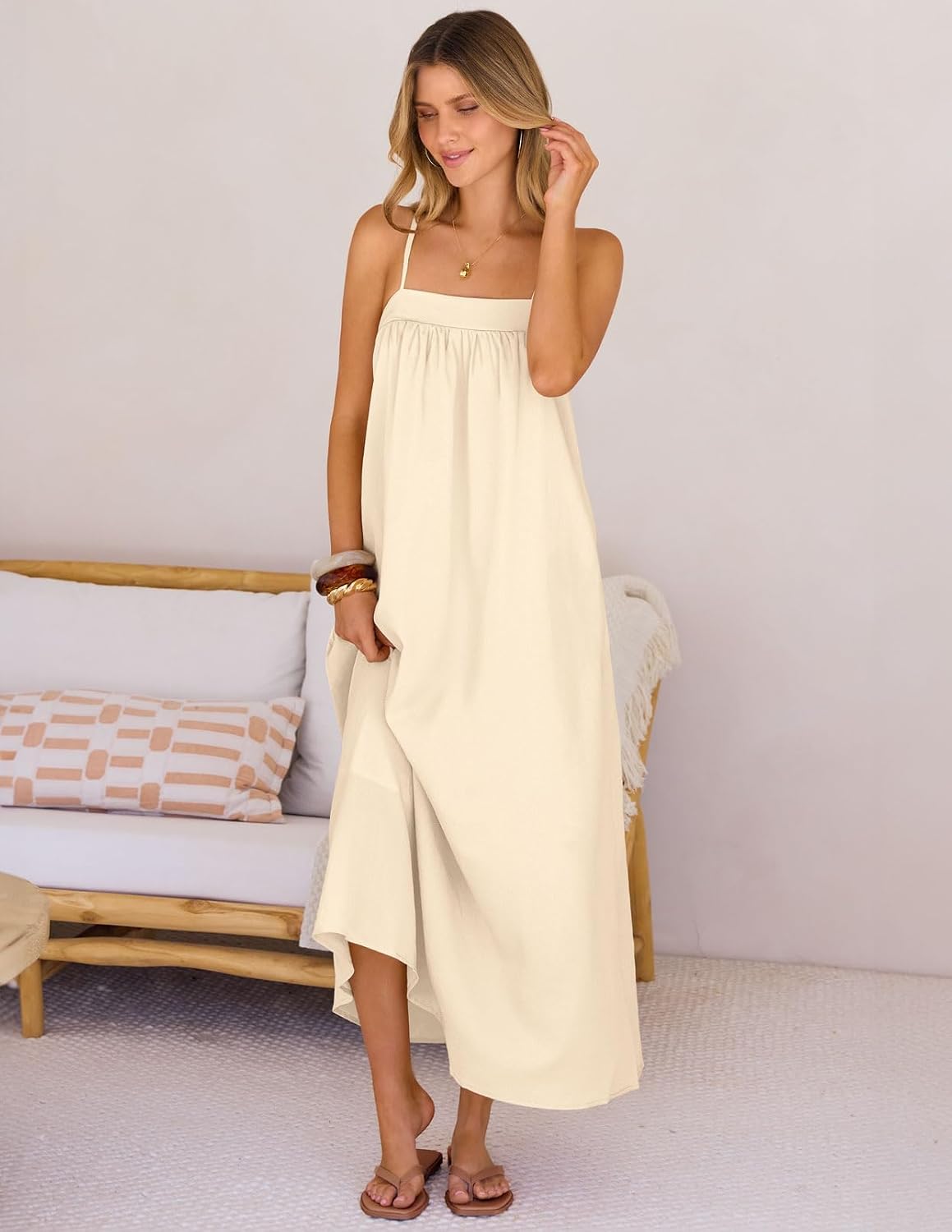 MEROKEETY Women's Summer Vacation Sundress Boho Maxi Dress