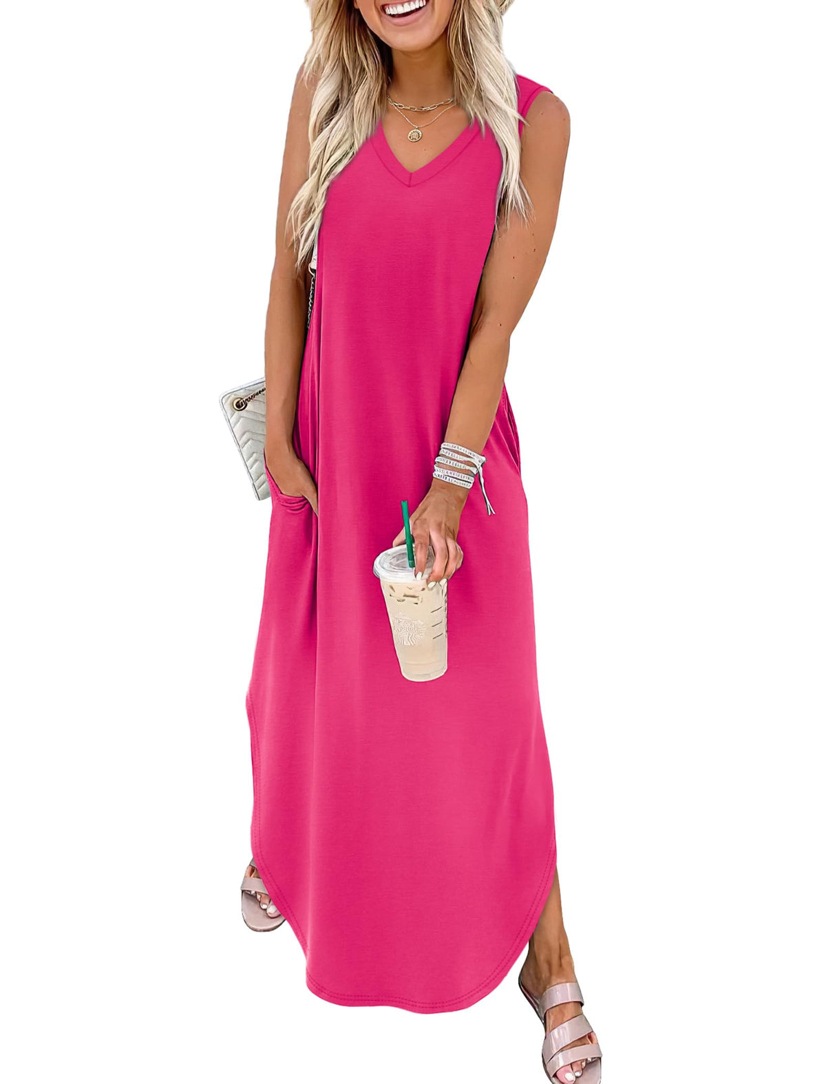 Sampeel Summer Dresses Maxi Dress Vacation Beach Sundresses 2025 with Pockets