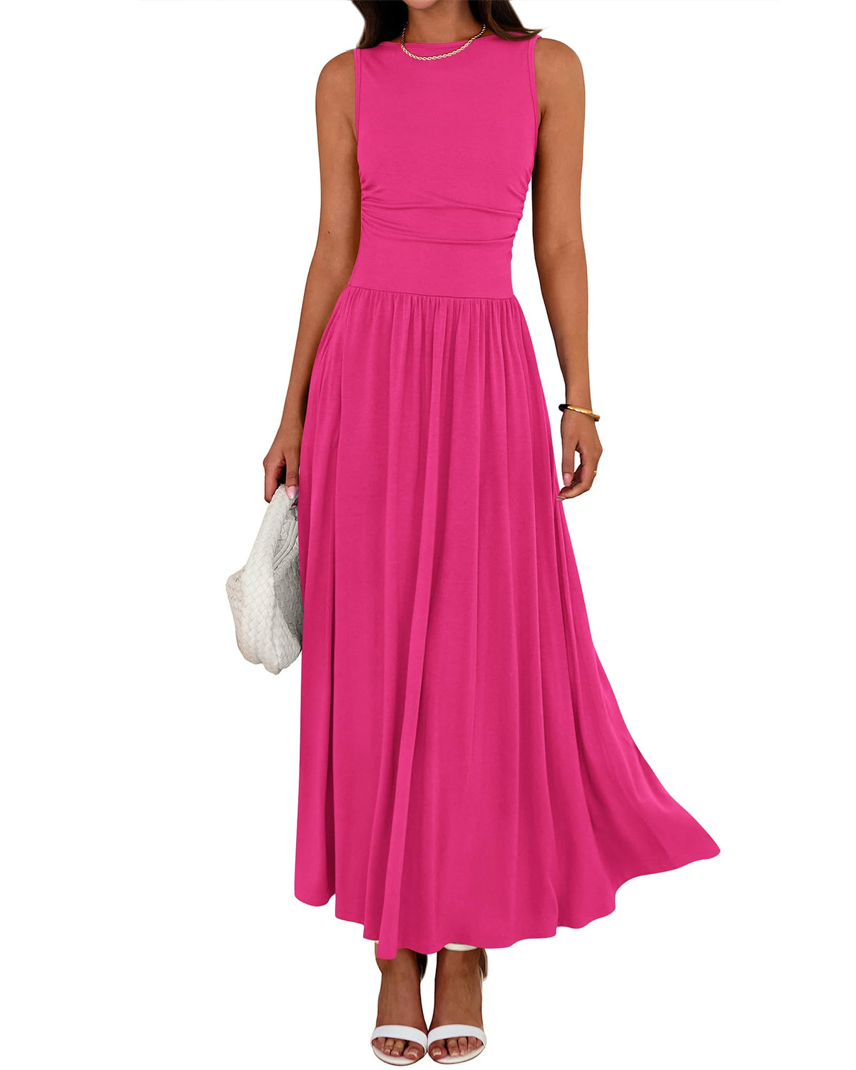 BTFBM Summer Maxi Dresses for Women Sleeveless Casual Dress