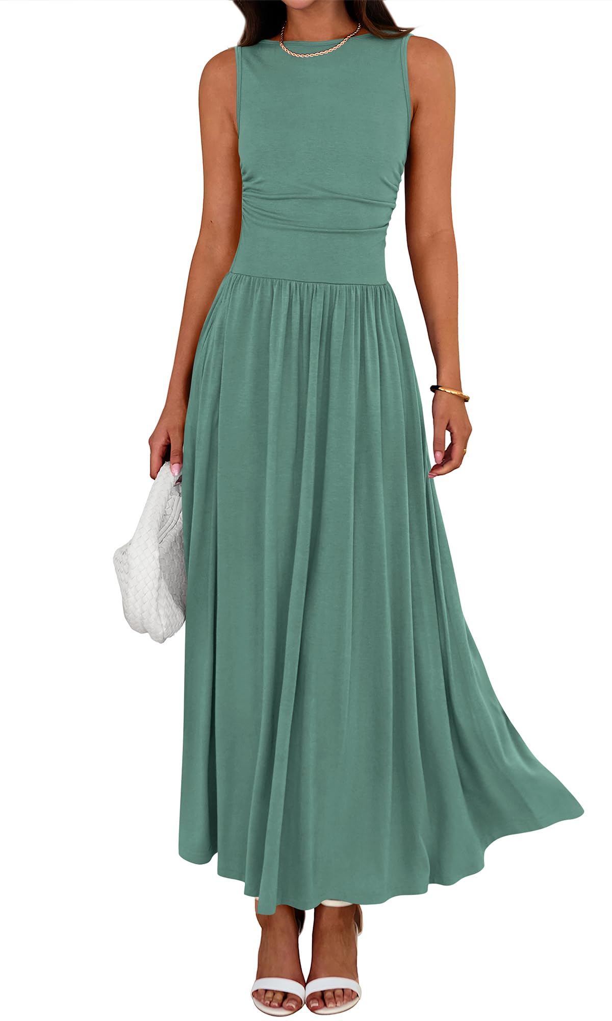 BTFBM Summer Maxi Dresses for Women Sleeveless Casual Dress