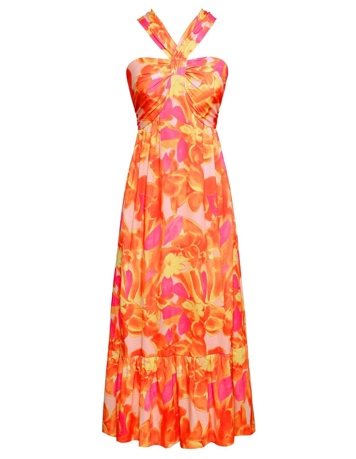 GRACE KARIN Womens Summer Floral Halter Boho Maxi Dresses