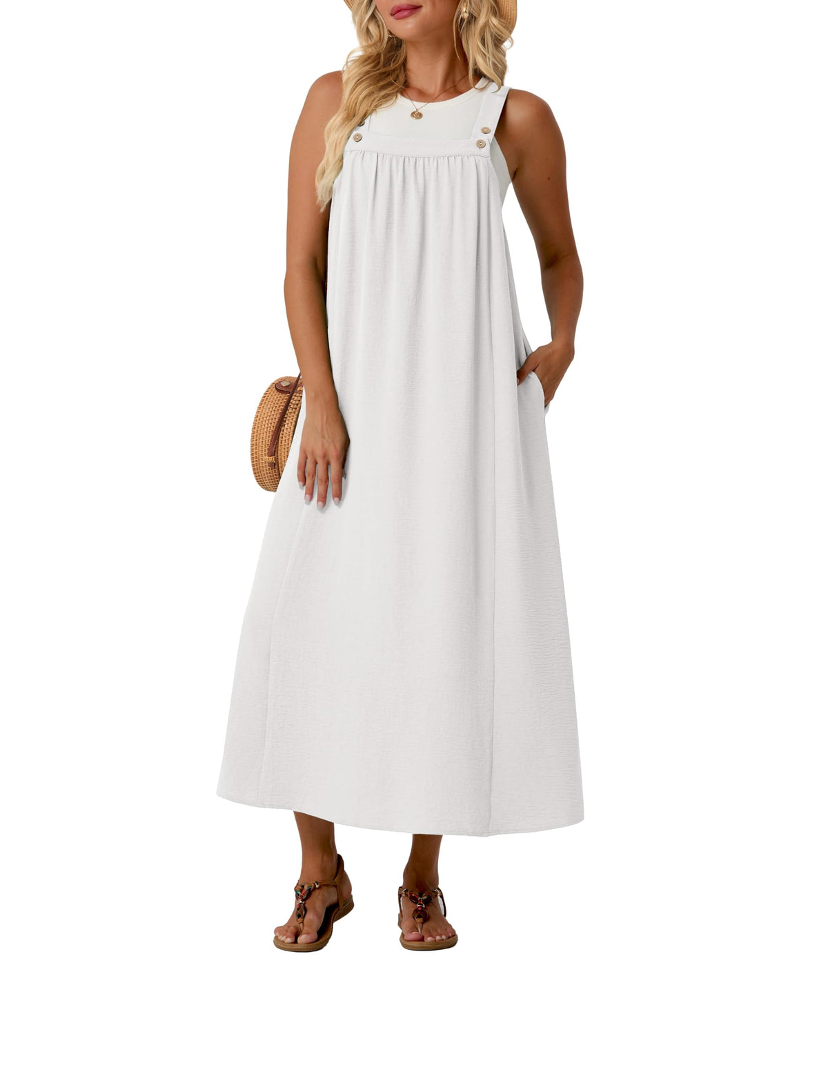 Lepunuo Overall Dress for Women Summer Adjustable Casual Cover Up