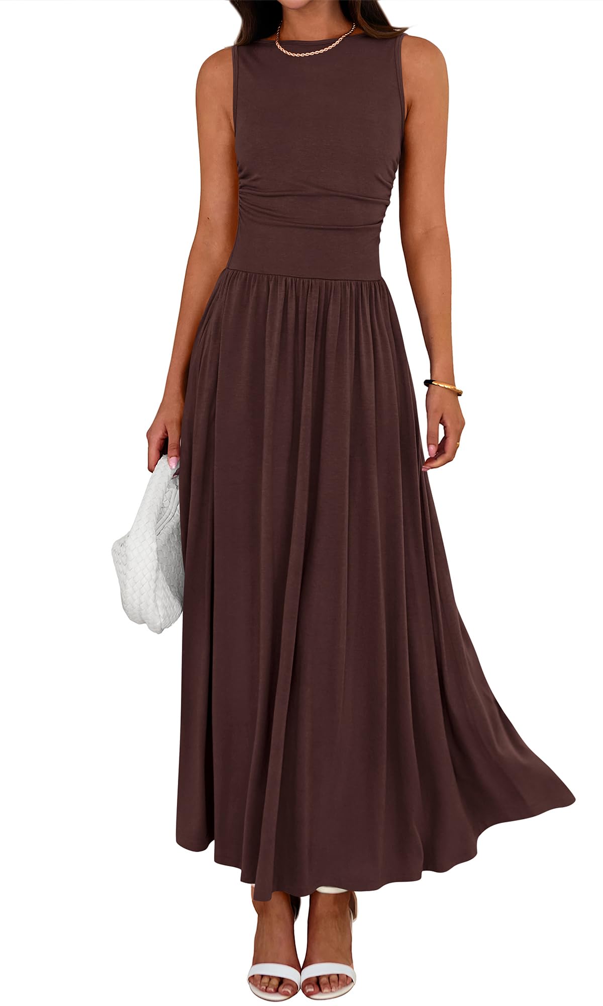 BTFBM Summer Maxi Dresses for Women Sleeveless Casual Dress
