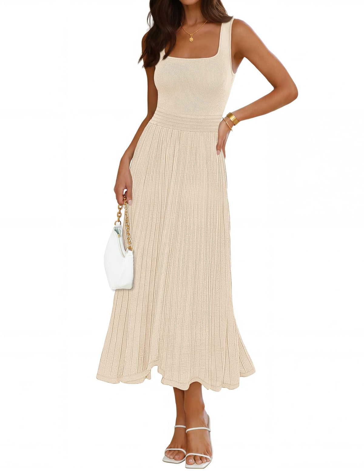 MEROKEETY Women's Summer Cocktail Party Elegant Work Midi Dress