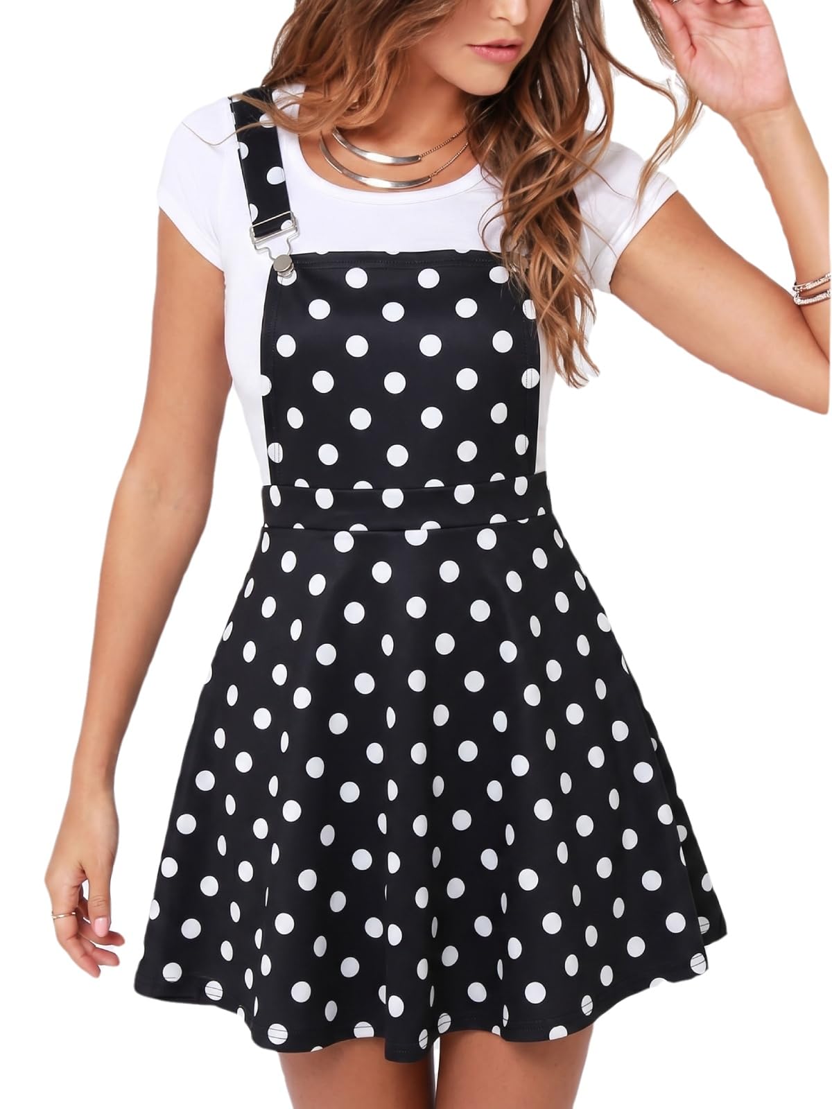 YOINS Overall Pinafore Dress for Women Pleated Mini Cute Suspender Skirt