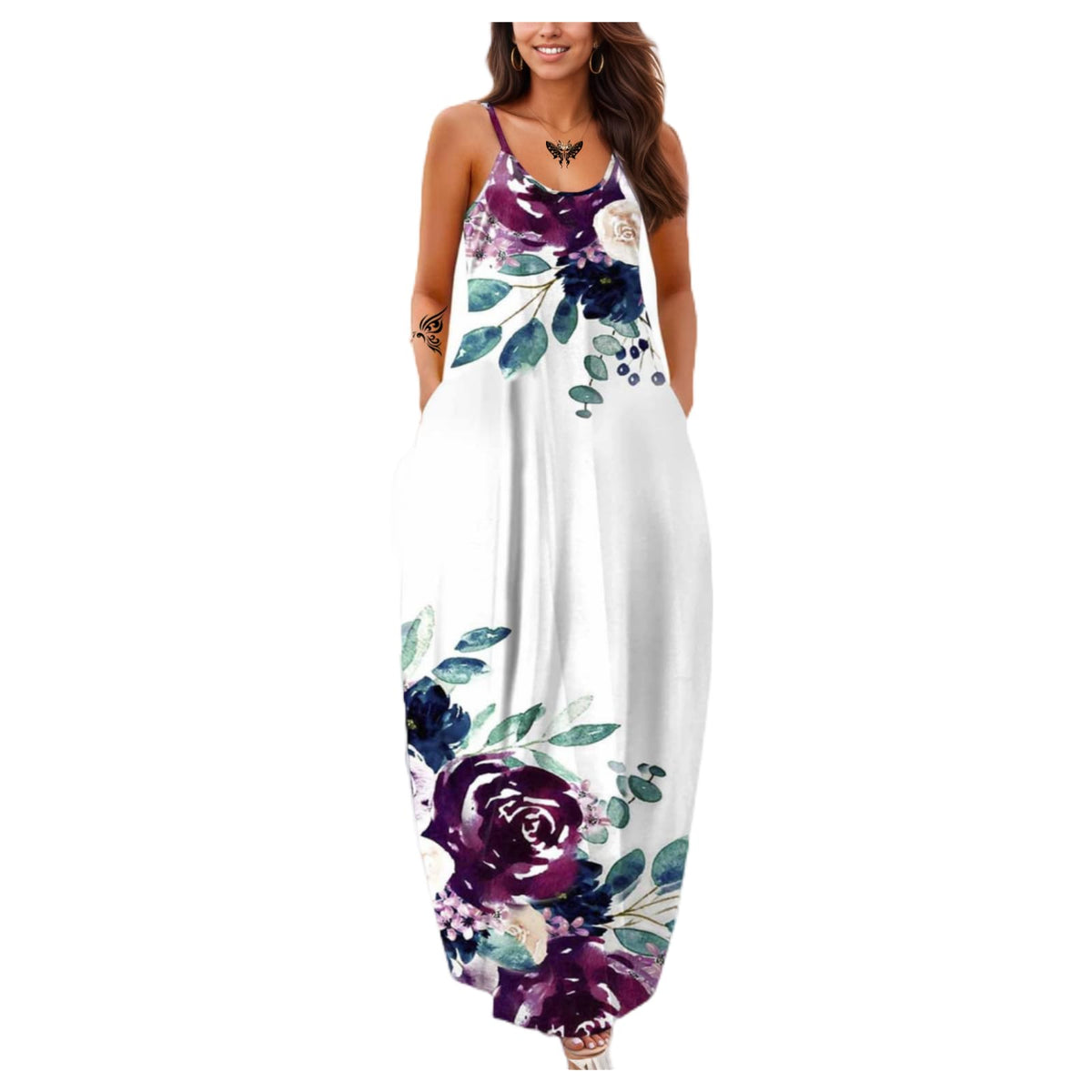 Women's Summer Maxi Long Dress Casual Boho Sleeveless Strap
