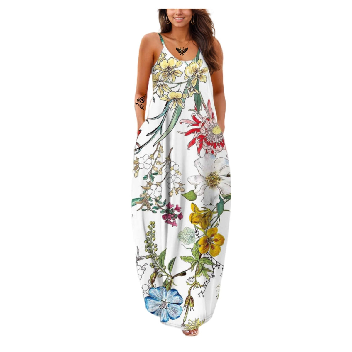 Women's Summer Maxi Long Dress Casual Boho Sleeveless Strap