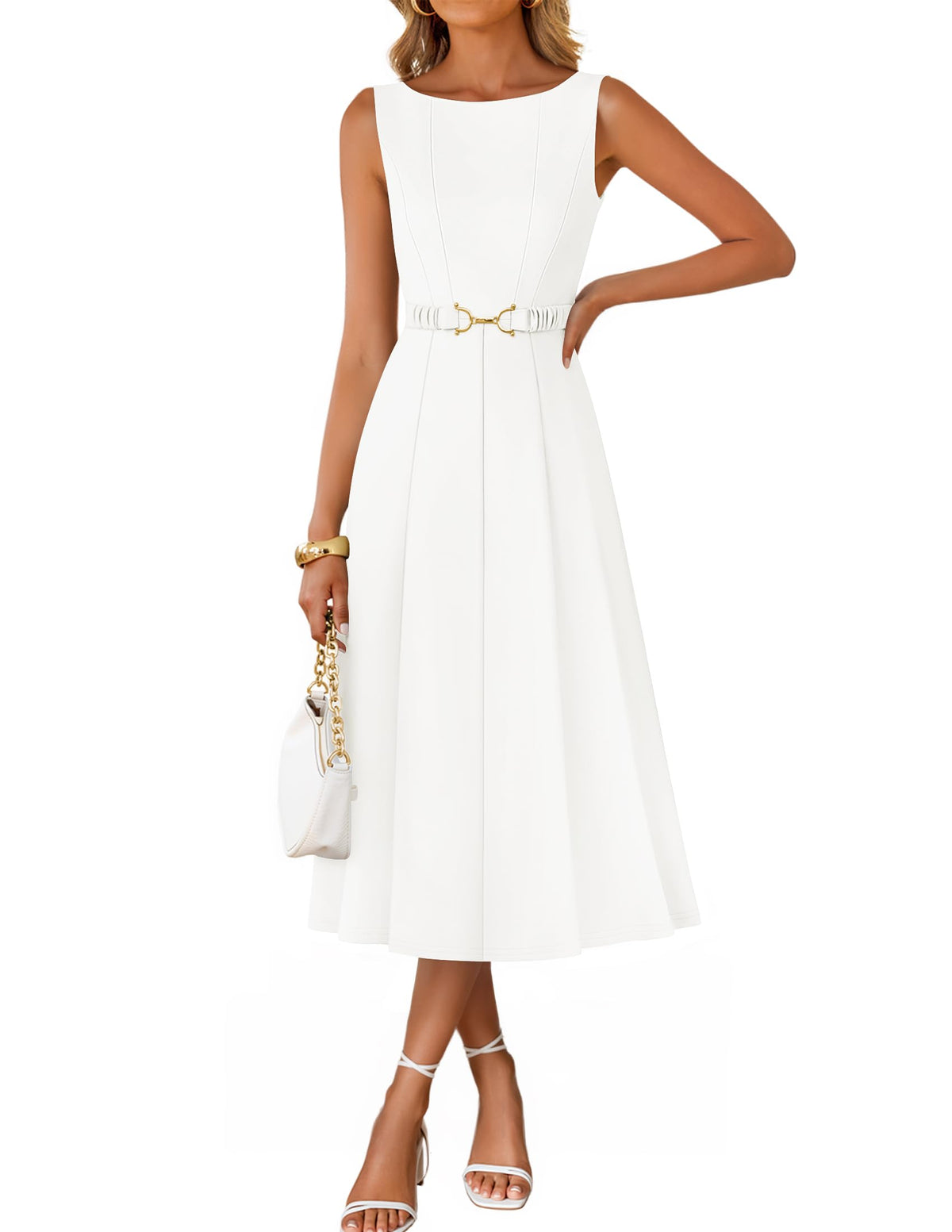 ZESICA Women's Summer Sleeveless 2026 Formal Cocktail Party Midi Dresses