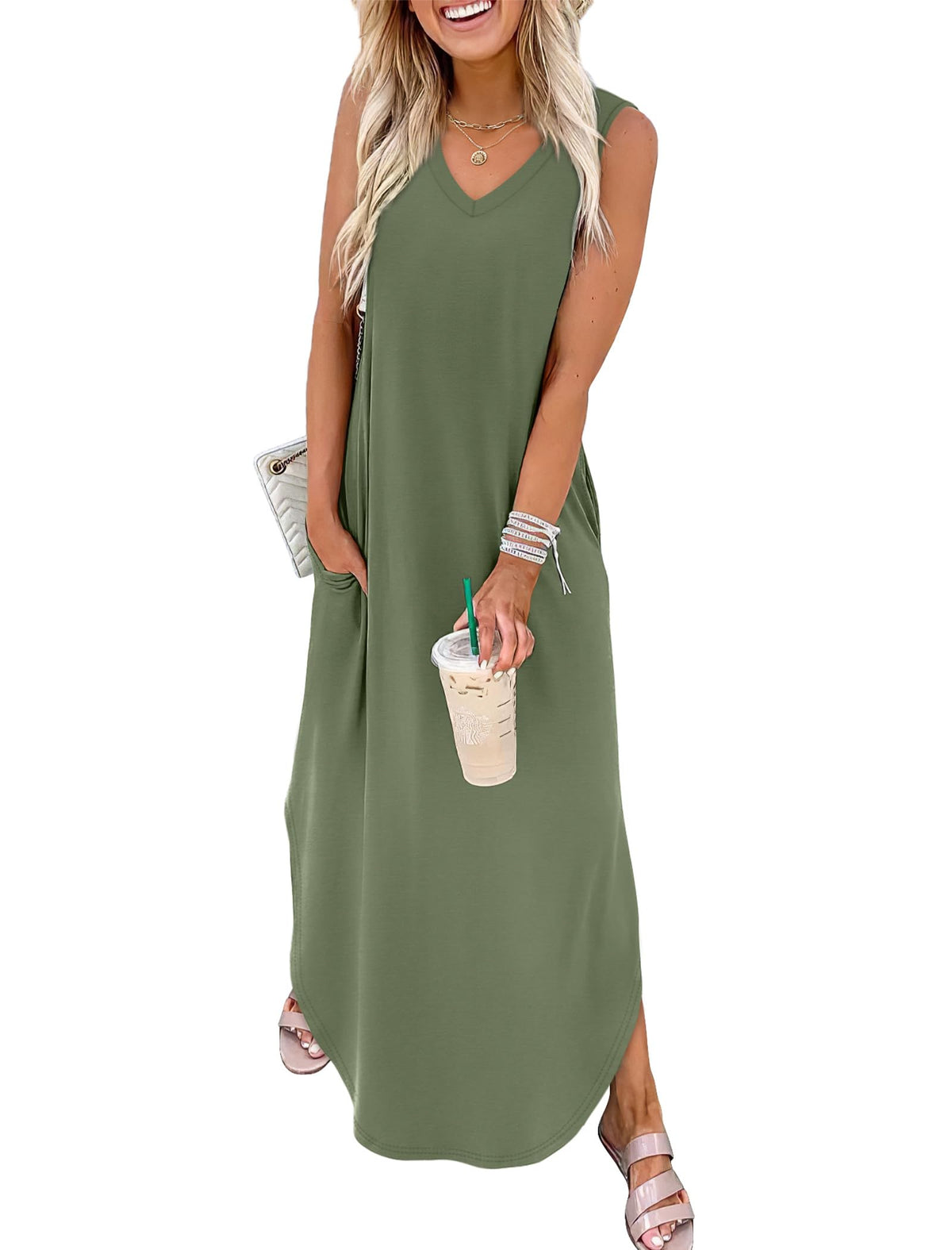 Sampeel Summer Dresses Maxi Dress Vacation Beach Sundresses 2025 with Pockets