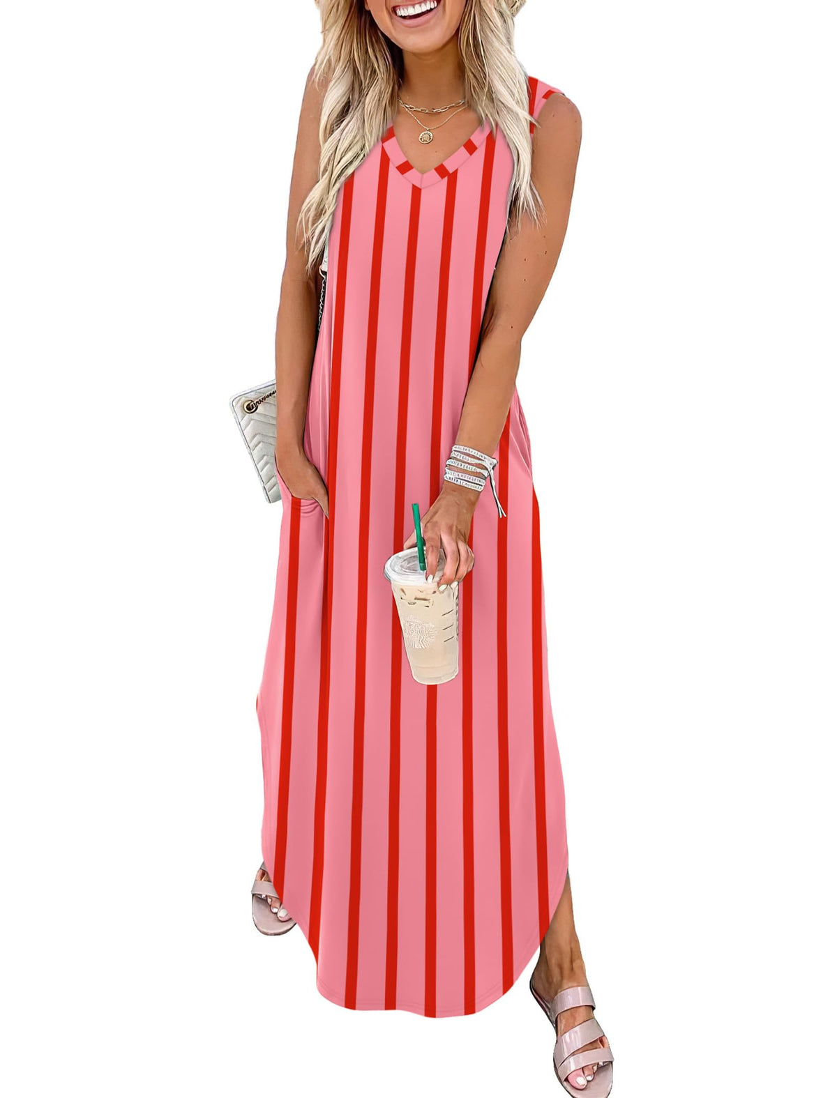 Sampeel Summer Dresses Maxi Dress Vacation Beach Sundresses 2025 with Pockets