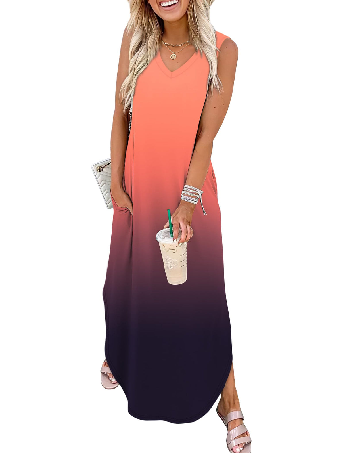 Sampeel Summer Dresses Maxi Dress Vacation Beach Sundresses 2025 with Pockets
