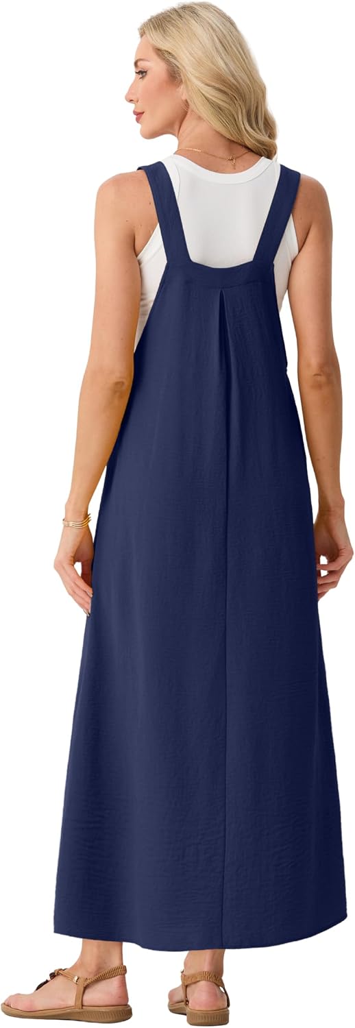 Lepunuo Summer Dresses Women Bib Overall Dresses Adjustable Beach