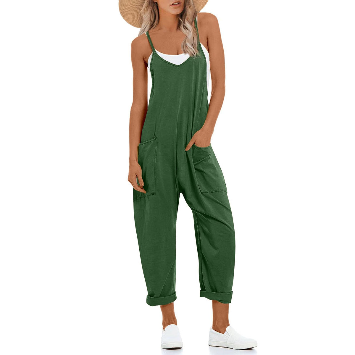 UNIANKIYA One Piece Jumpsuits for Women Casual Overalls Summer Rompers Trendy Jumpers Beach Vacation Outfits Travel Clothes