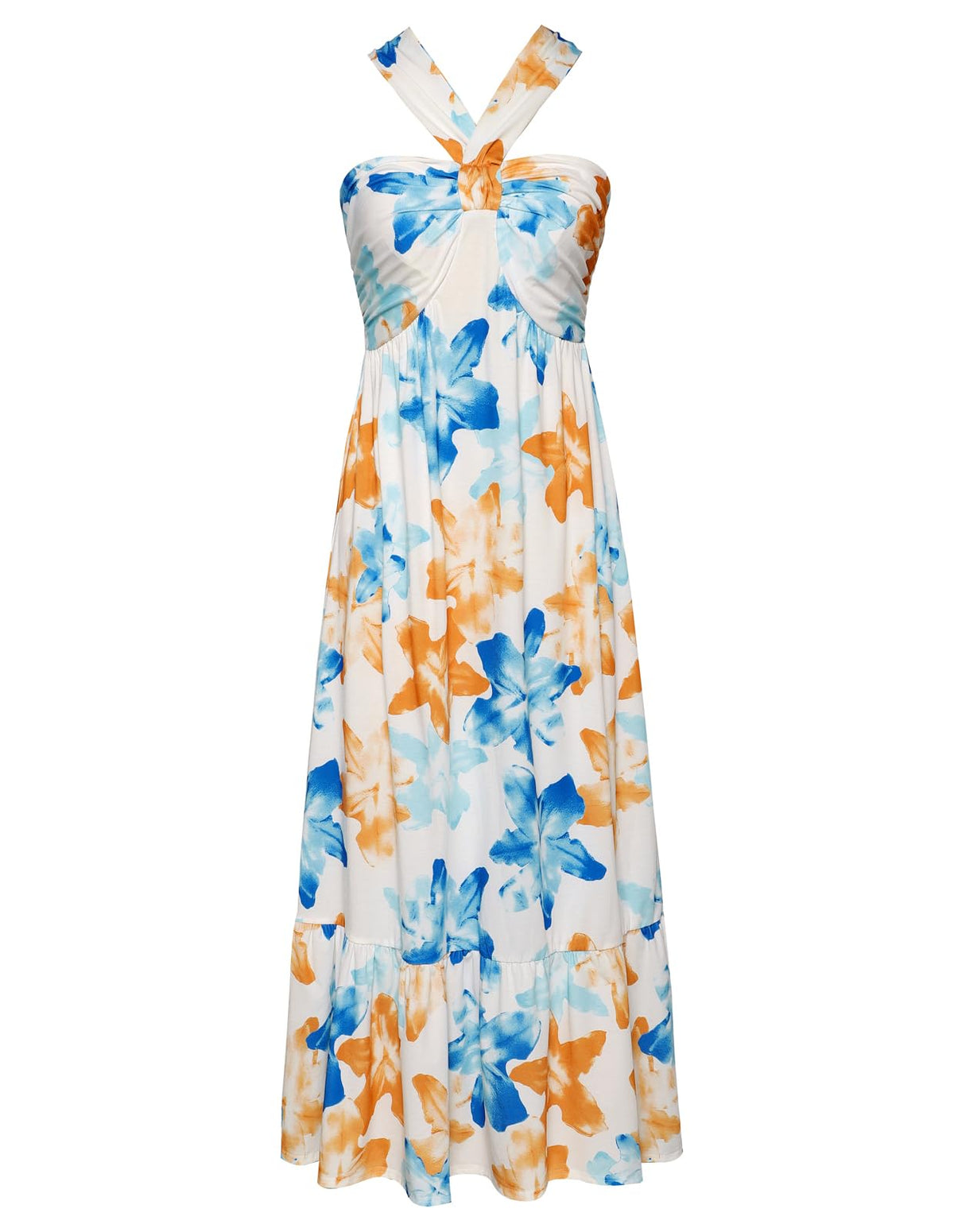 GRACE KARIN Womens Summer Floral Halter Boho Maxi Dresses