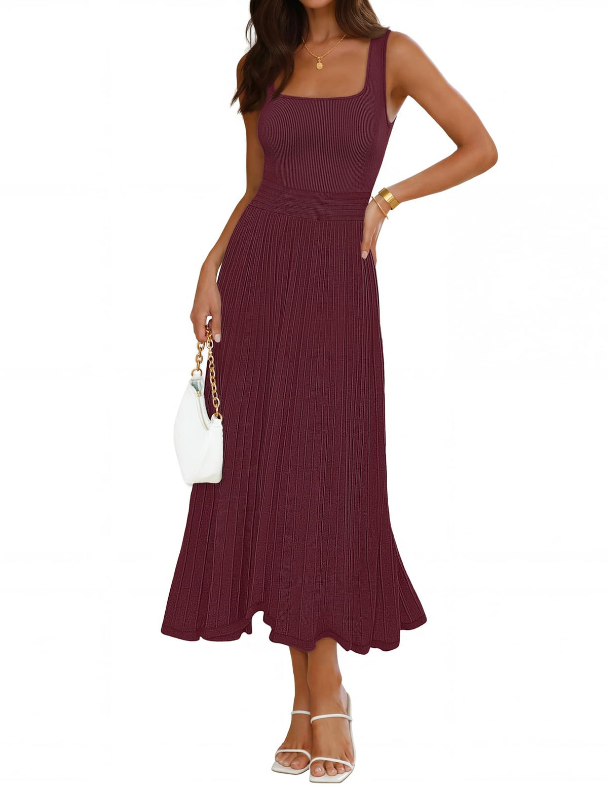 MEROKEETY Women's Summer Cocktail Party Elegant Work Midi Dress