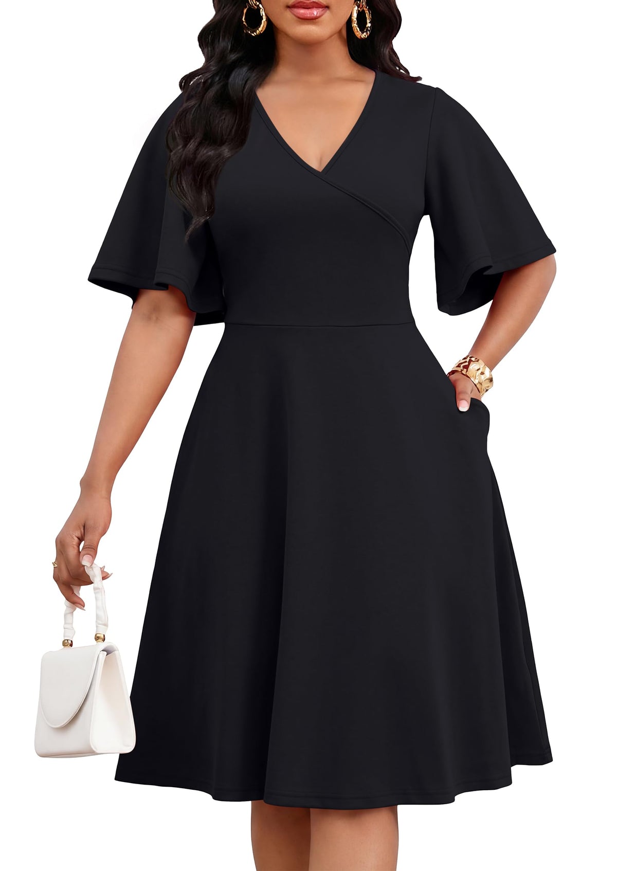 Nmoder Plus Size Curvy Women Dress A Line Church Cocktail Dresses