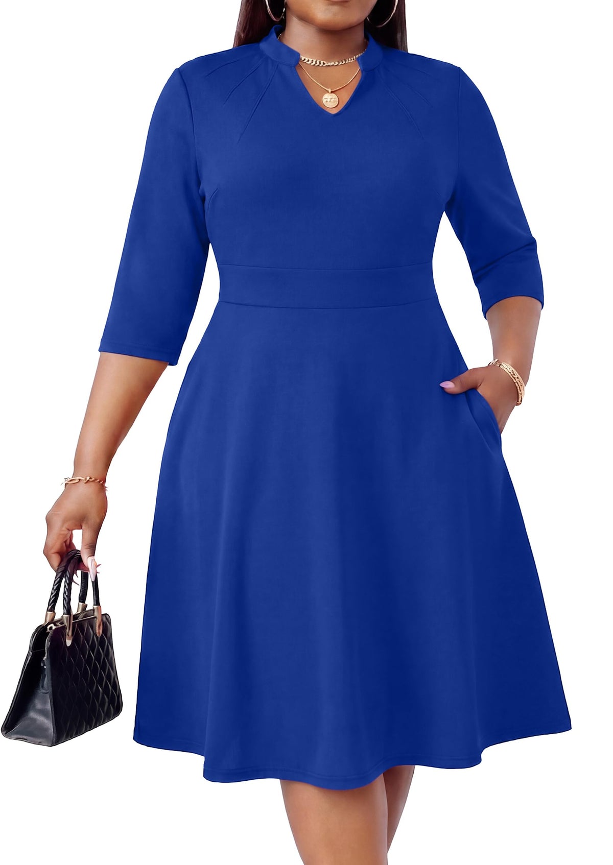 Nmoder Plus Size Curvy Women Dress A Line Church Cocktail Dresses