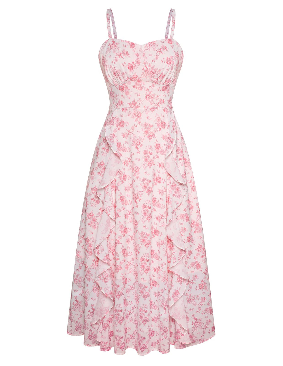 Belle Poque Women Sun Dresses Midi Ruffle Dress