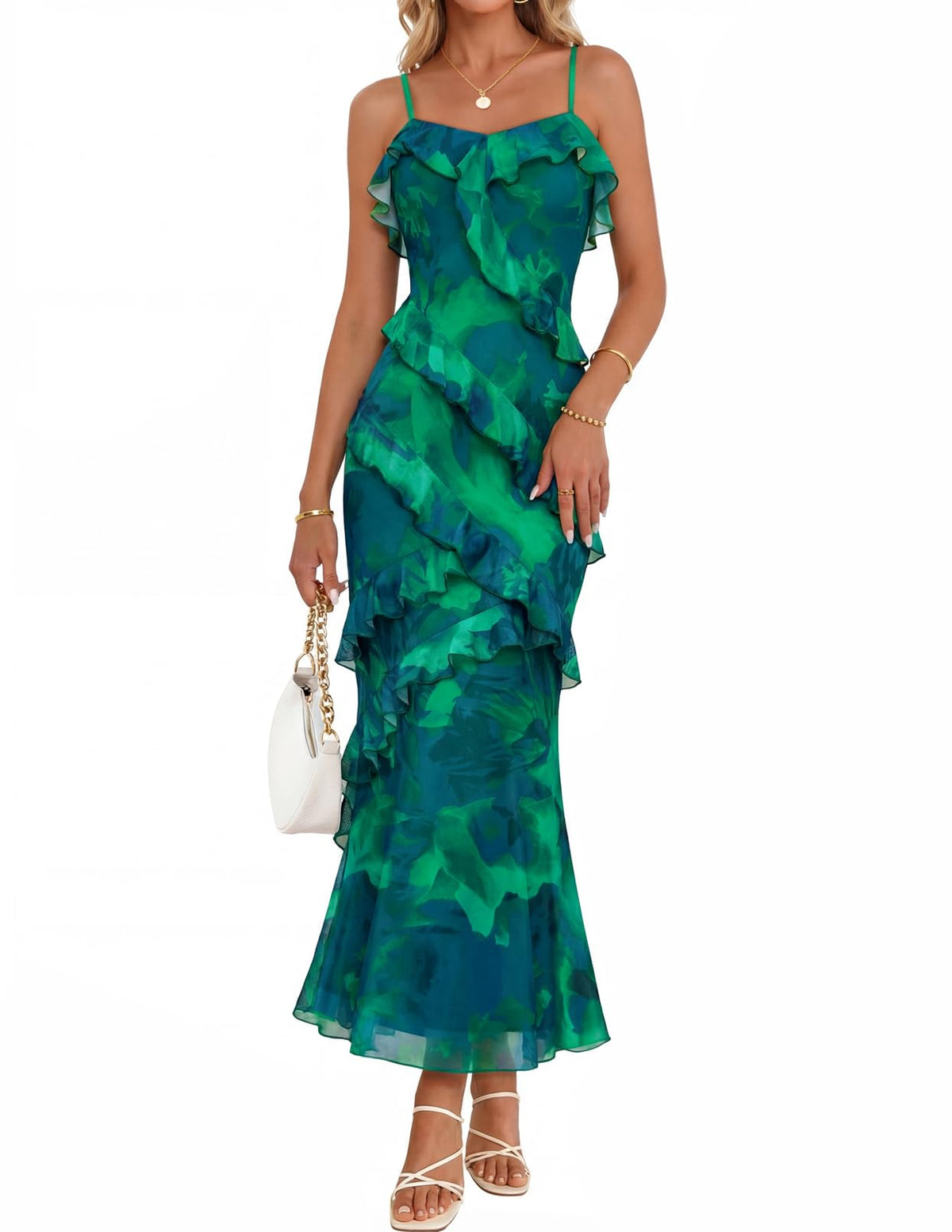 MEROKEETY Summer Floral Wedding Guest Maxi Dress Women 2026 Formal Cocktail