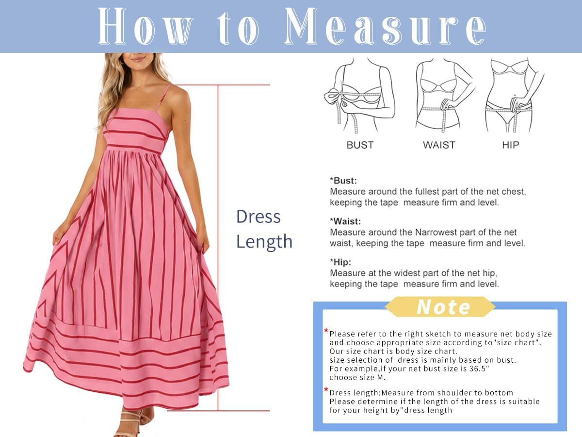 chouyatou Women's Striped Back Smocked Maxi Dress Sexy Spaghetti Strap Cut Out Flowy Swing Long Dress