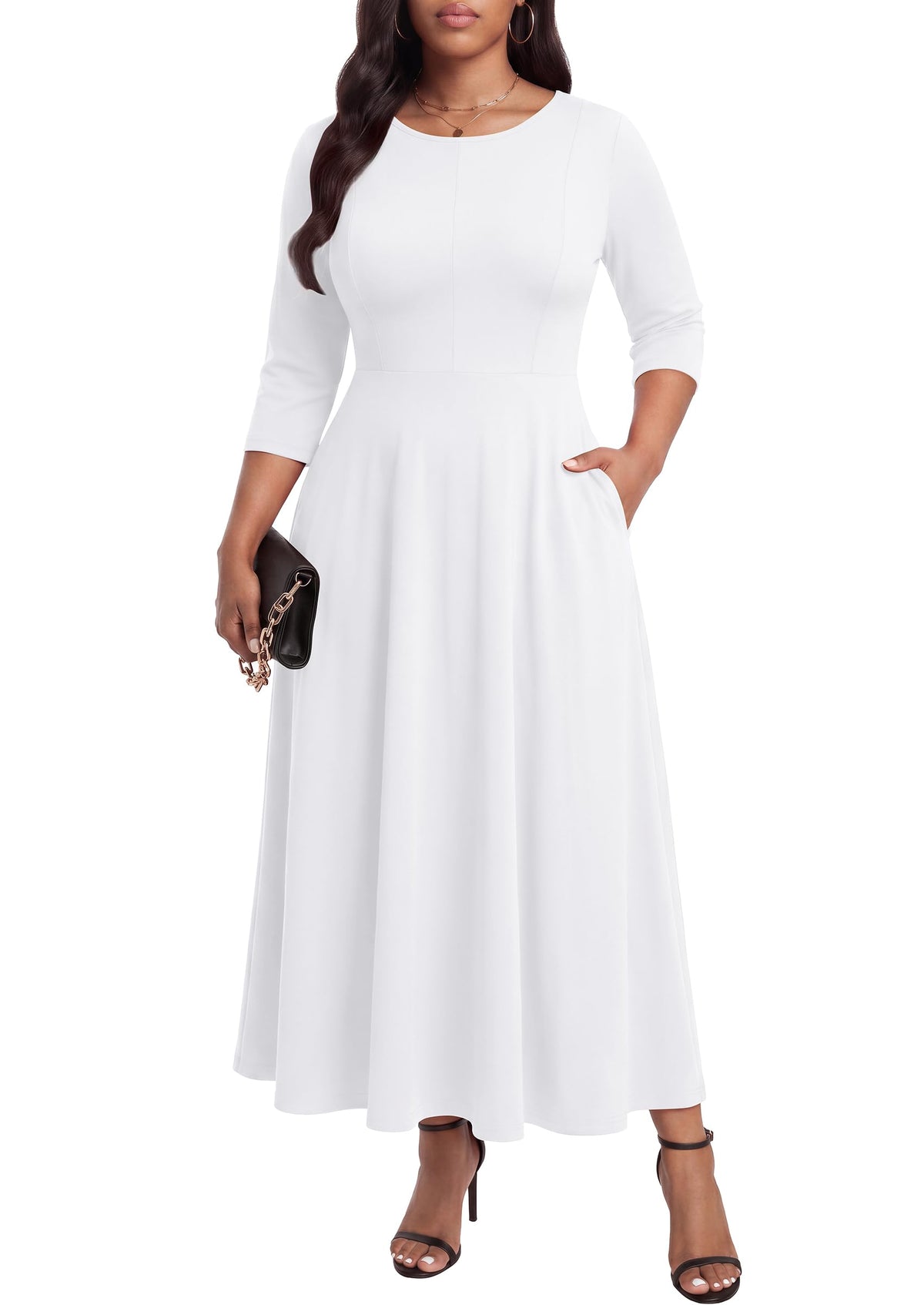 Nmoder Plus Size Curvy Women Dress A Line Church Cocktail Dresses