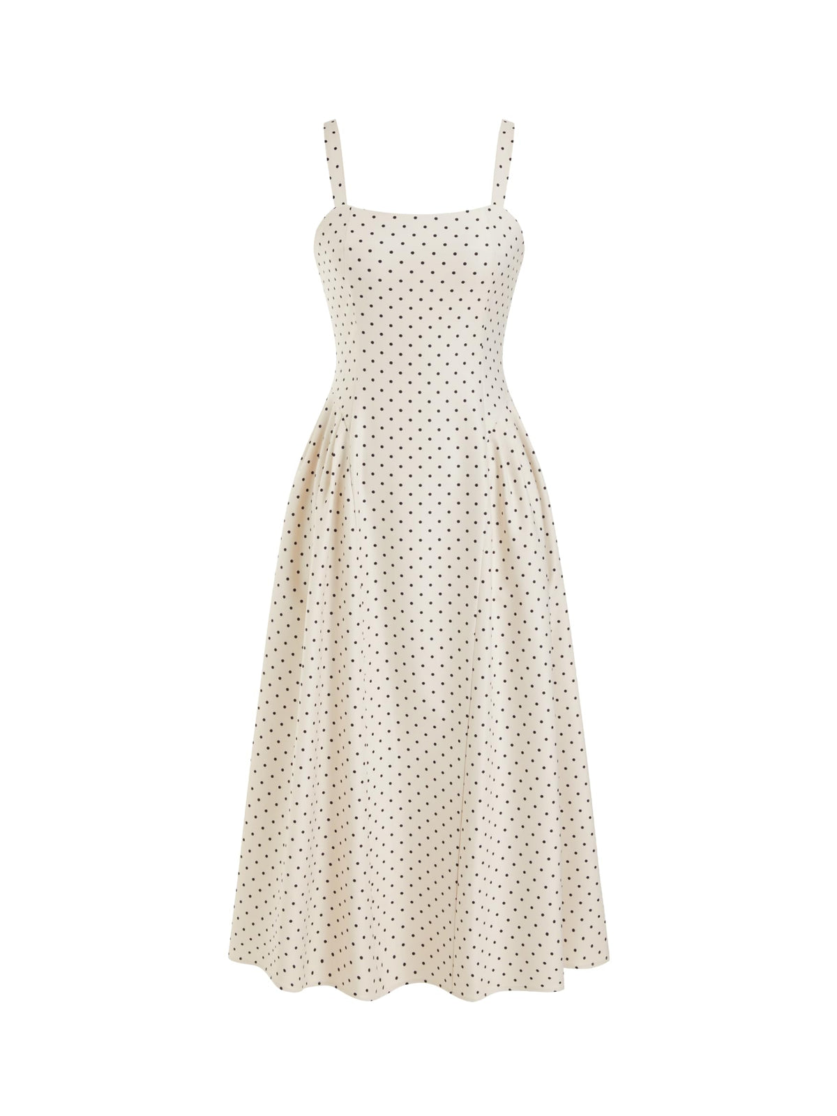 CIDER Womens Polka Dots Summer Casual Dresses Square Neck Sleeveless Midi A Line Elegant Dress