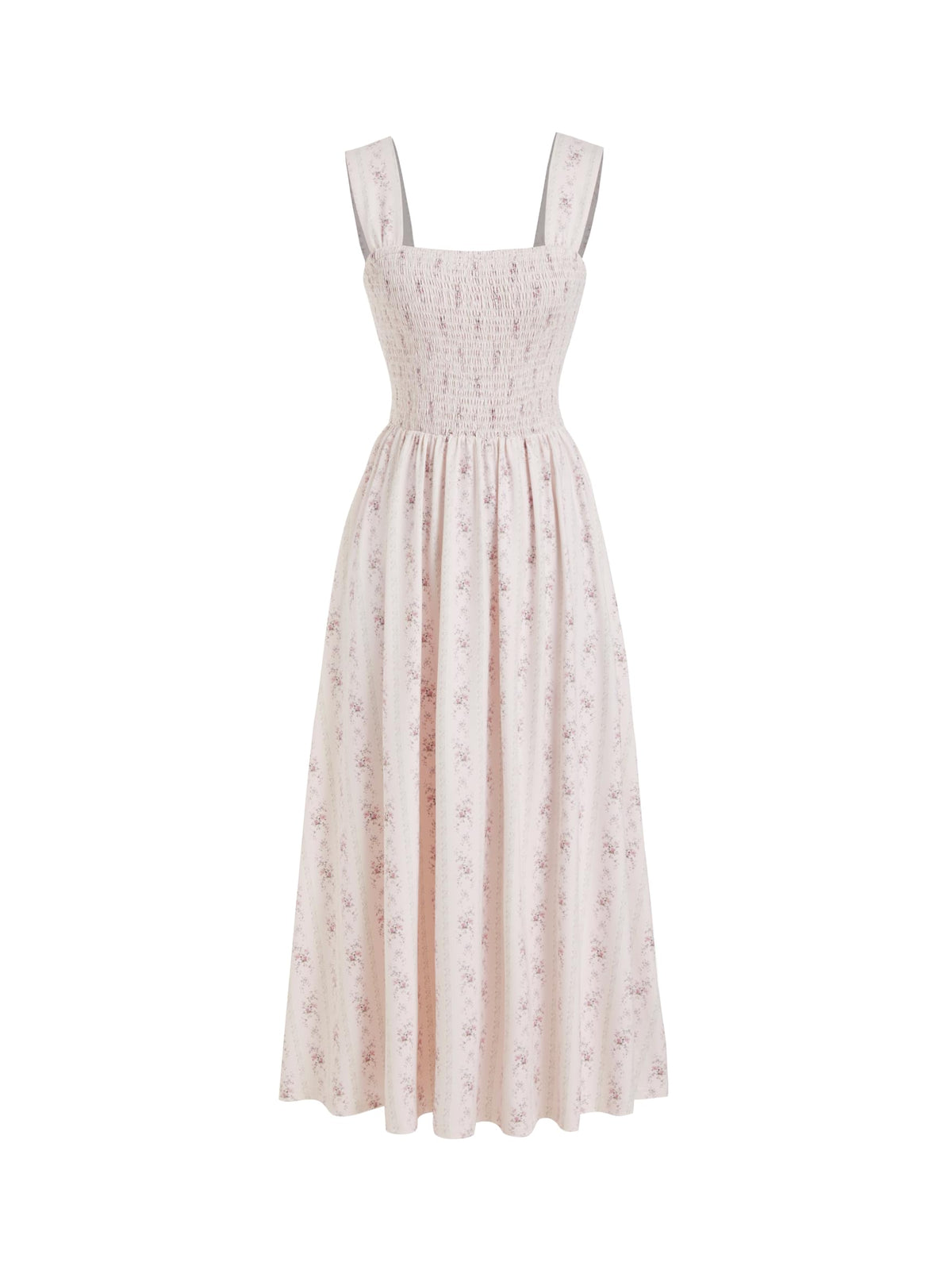 CIDER Womens Floral Smocked Dresses Square Neck Long Midi Sundress