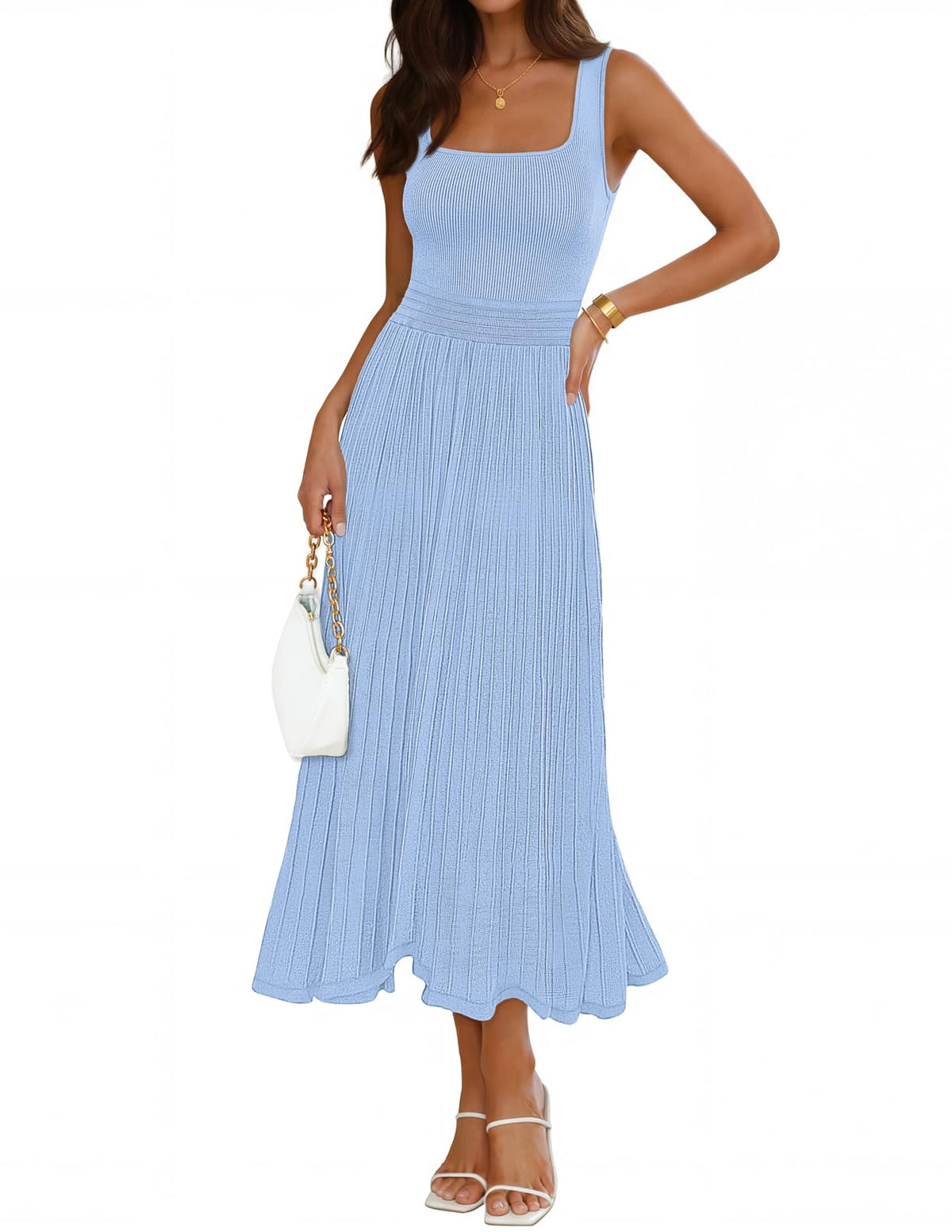 MEROKEETY Women's Summer Cocktail Party Elegant Work Midi Dress