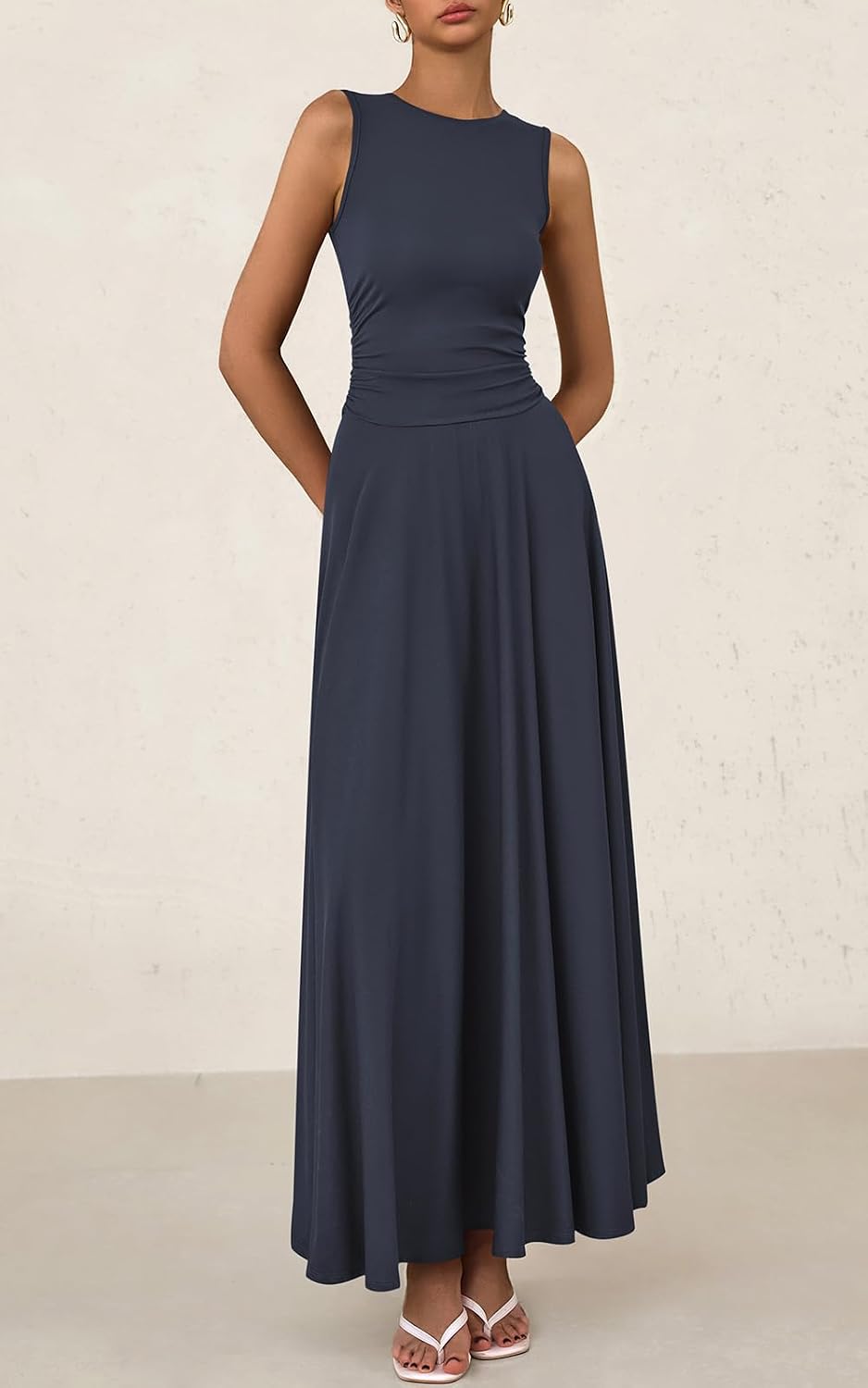 PRETTYGARDEN Womens Sleeveless Summer Dresses 2026 Flowy Aline Maxi Dress