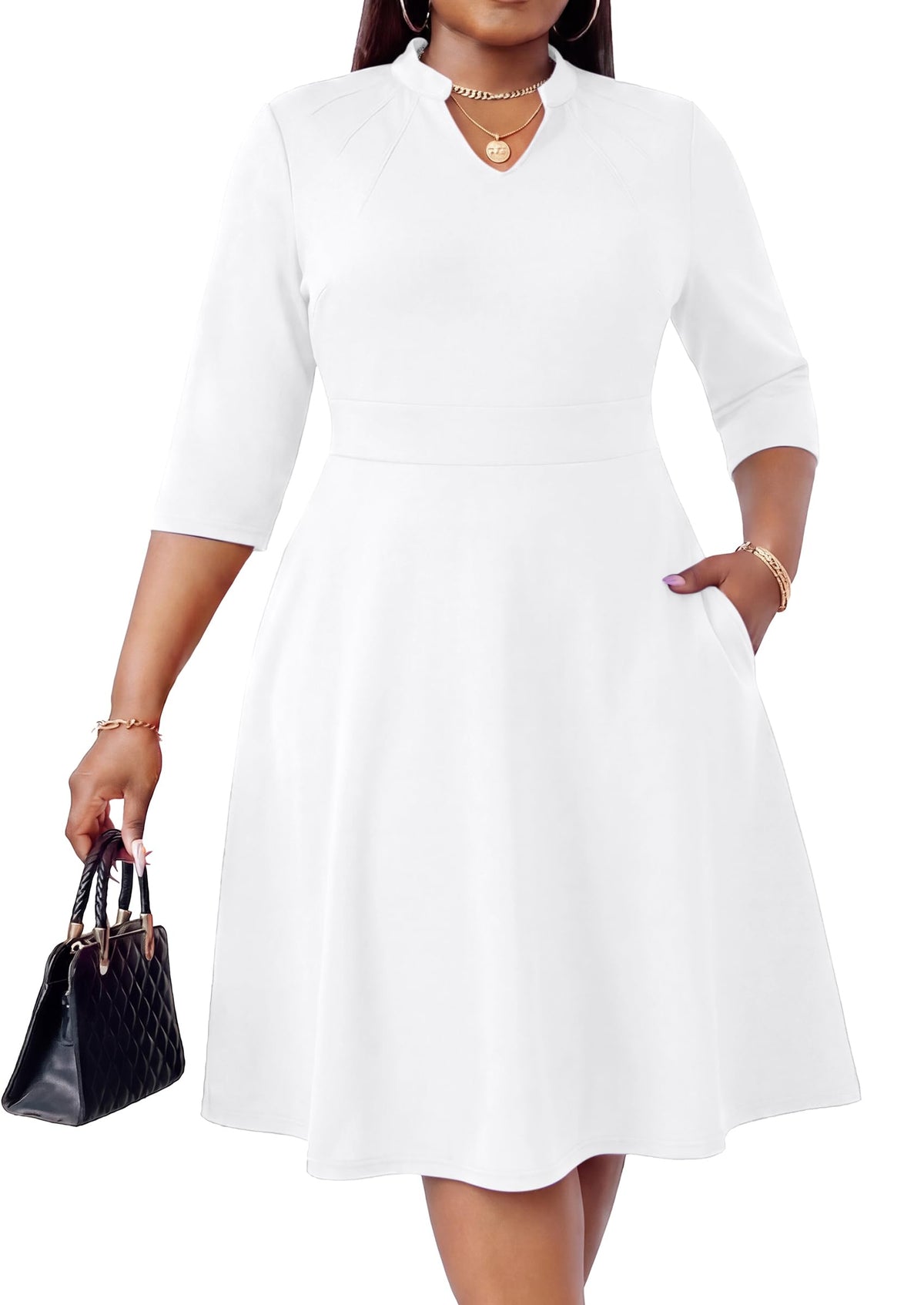 Nmoder Plus Size Curvy Women Dress A Line Church Cocktail Dresses