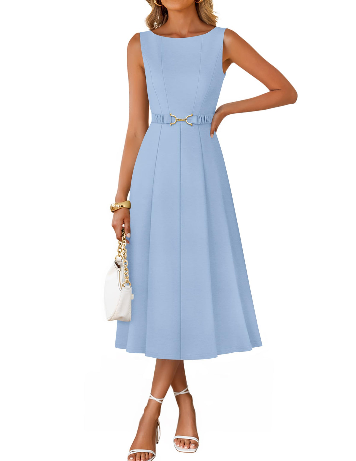 ZESICA Women's Summer Sleeveless 2026 Formal Cocktail Party Midi Dresses