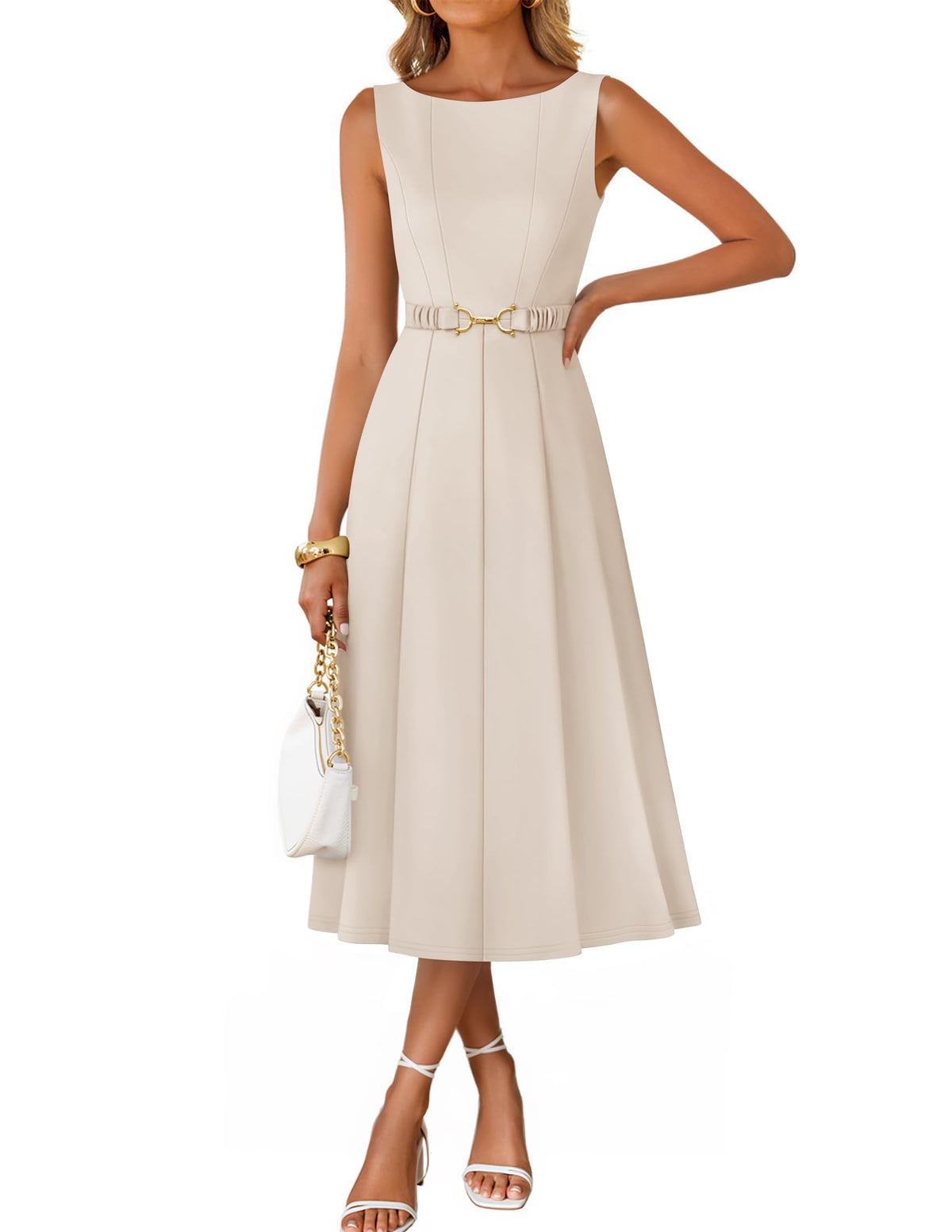 ZESICA Women's Summer Sleeveless 2026 Formal Cocktail Party Midi Dresses