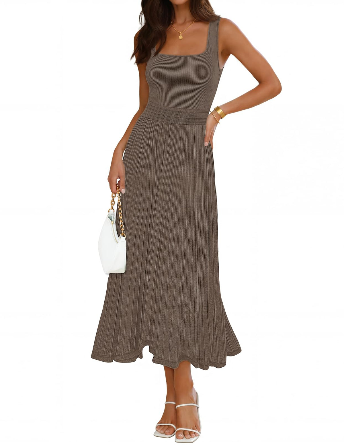 MEROKEETY Women's Summer Cocktail Party Elegant Work Midi Dress