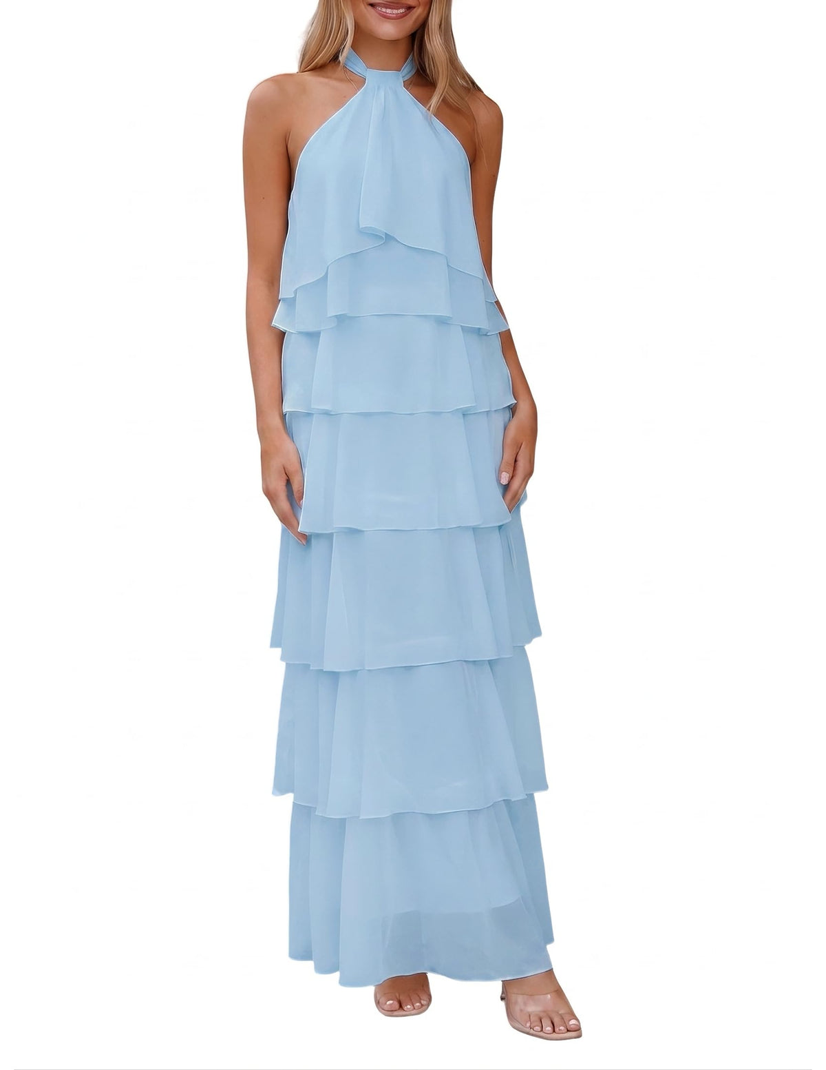 HOCILLE Women's Summer Boho Wedding Guest Long Formal Flowy Dresses