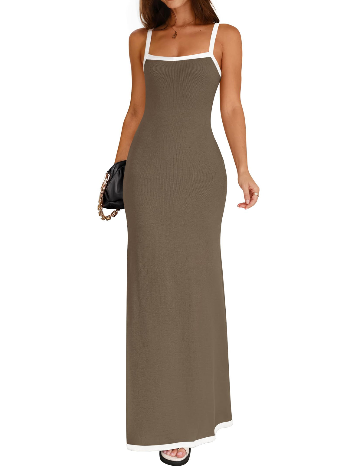 ZESICA Women's 2026 Summer Spaghetti Straps Square Neck Beach Maxi Dress