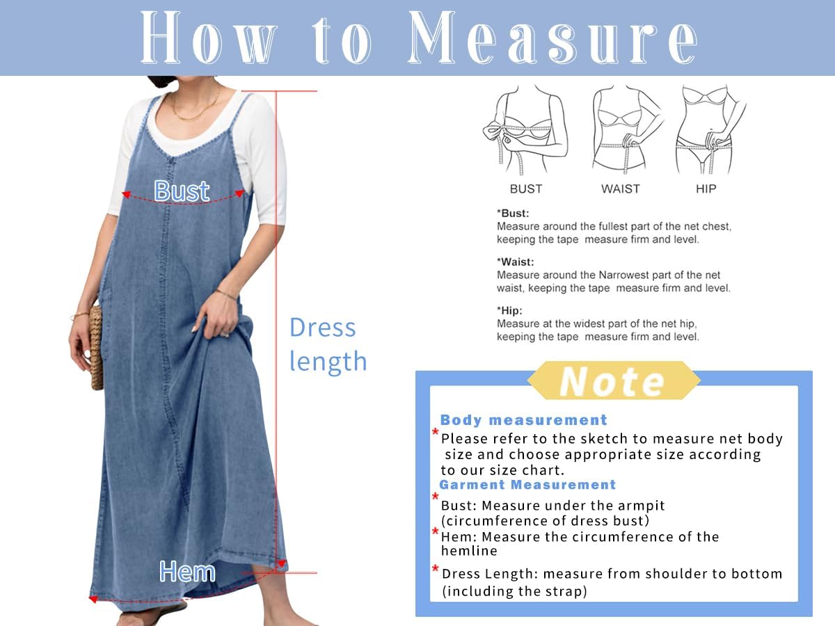 chouyatou Women's Summer Spaghetti Strap Denim Dress A-Line Overall Dress Flowy Swing Maxi Long Jean Dress