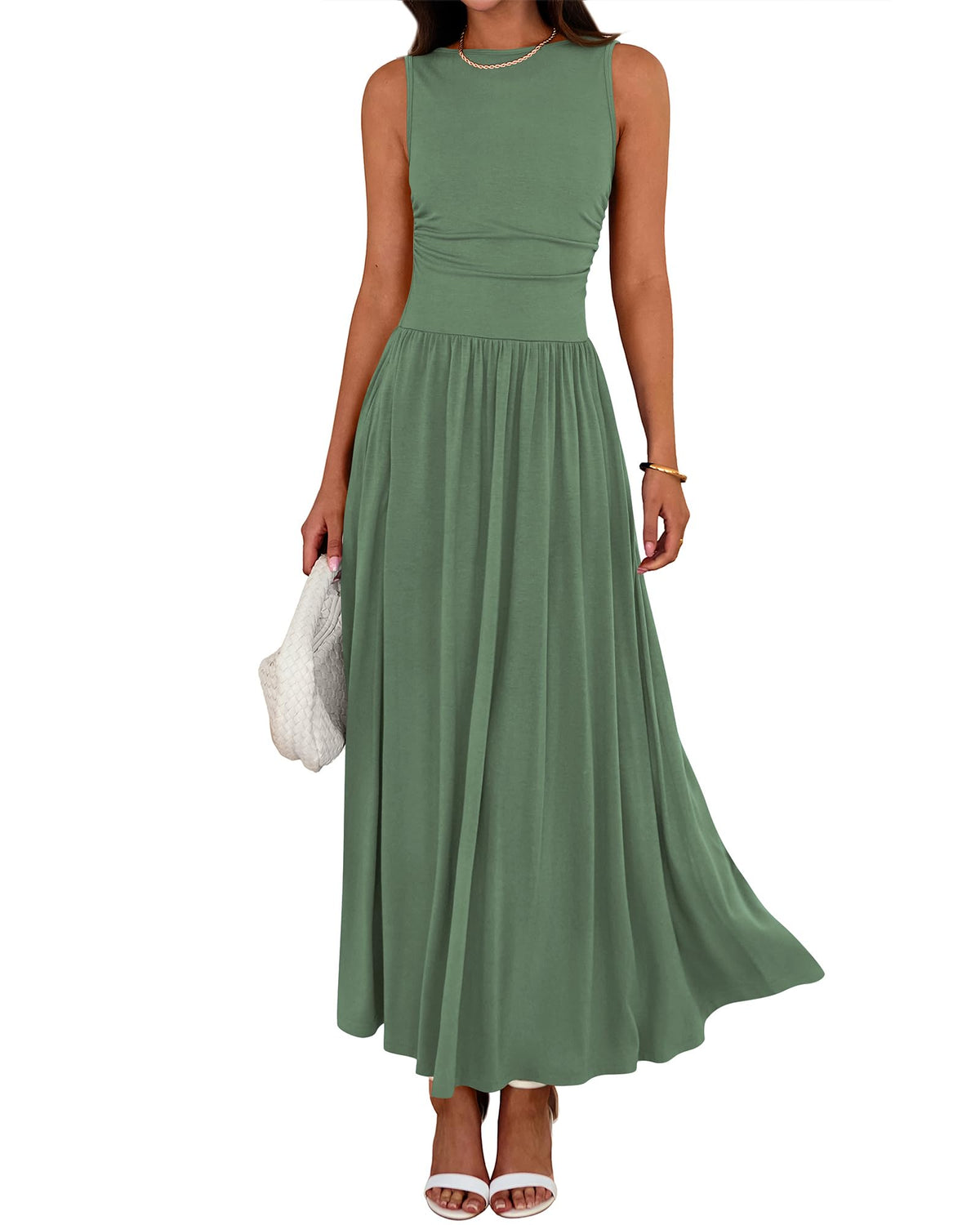 BTFBM Summer Maxi Dresses for Women Sleeveless Casual Dress