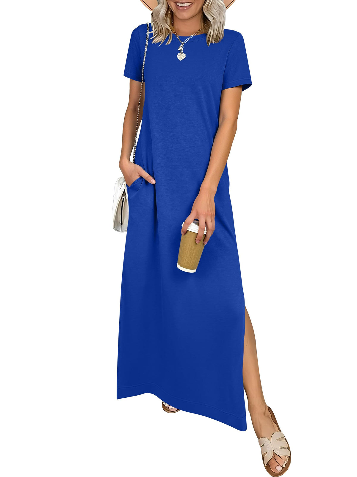 ANRABESS Womens Summer Maxi Dresses Wrinkle Free with Pockets