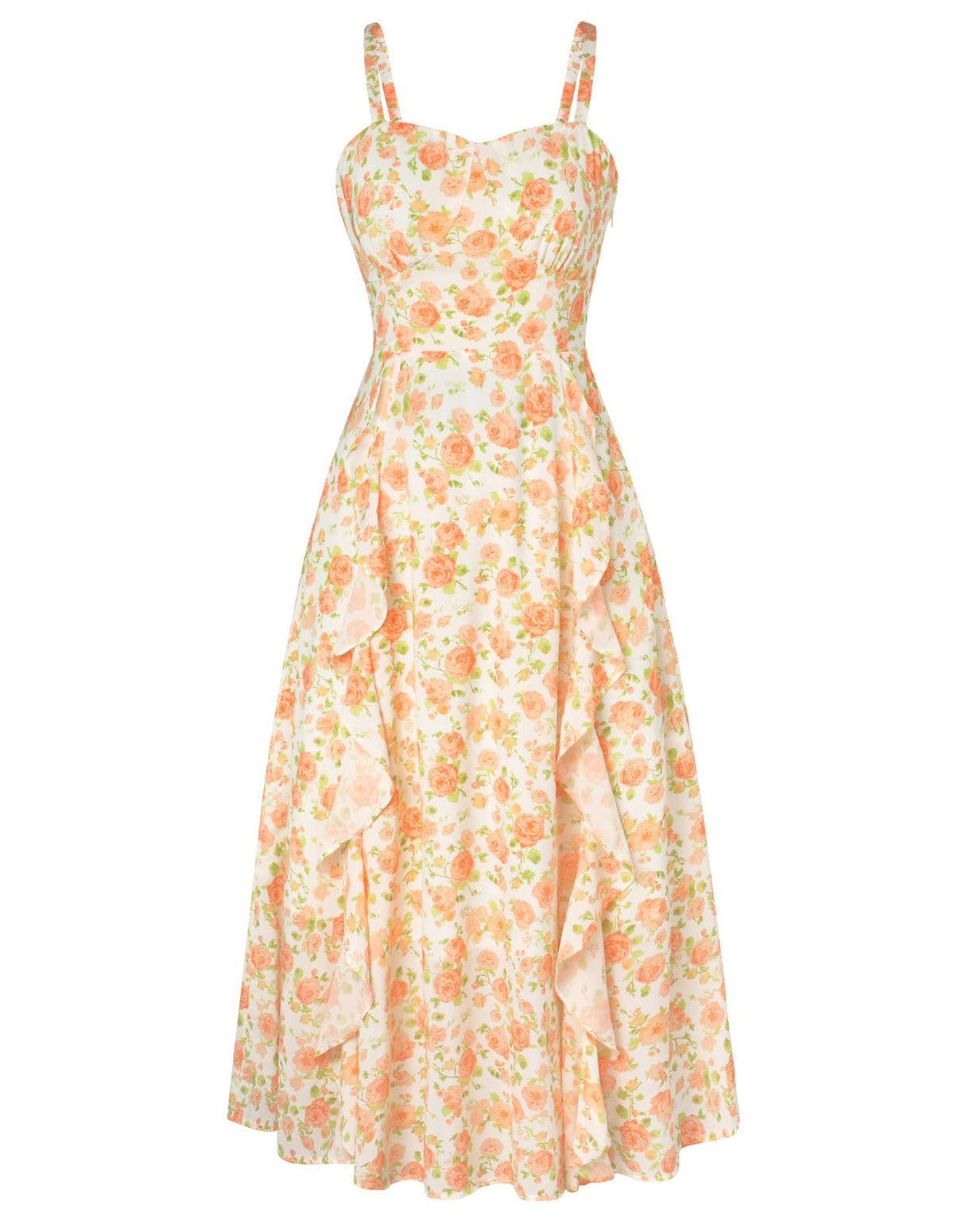 Belle Poque Women Sun Dresses Midi Ruffle Dress