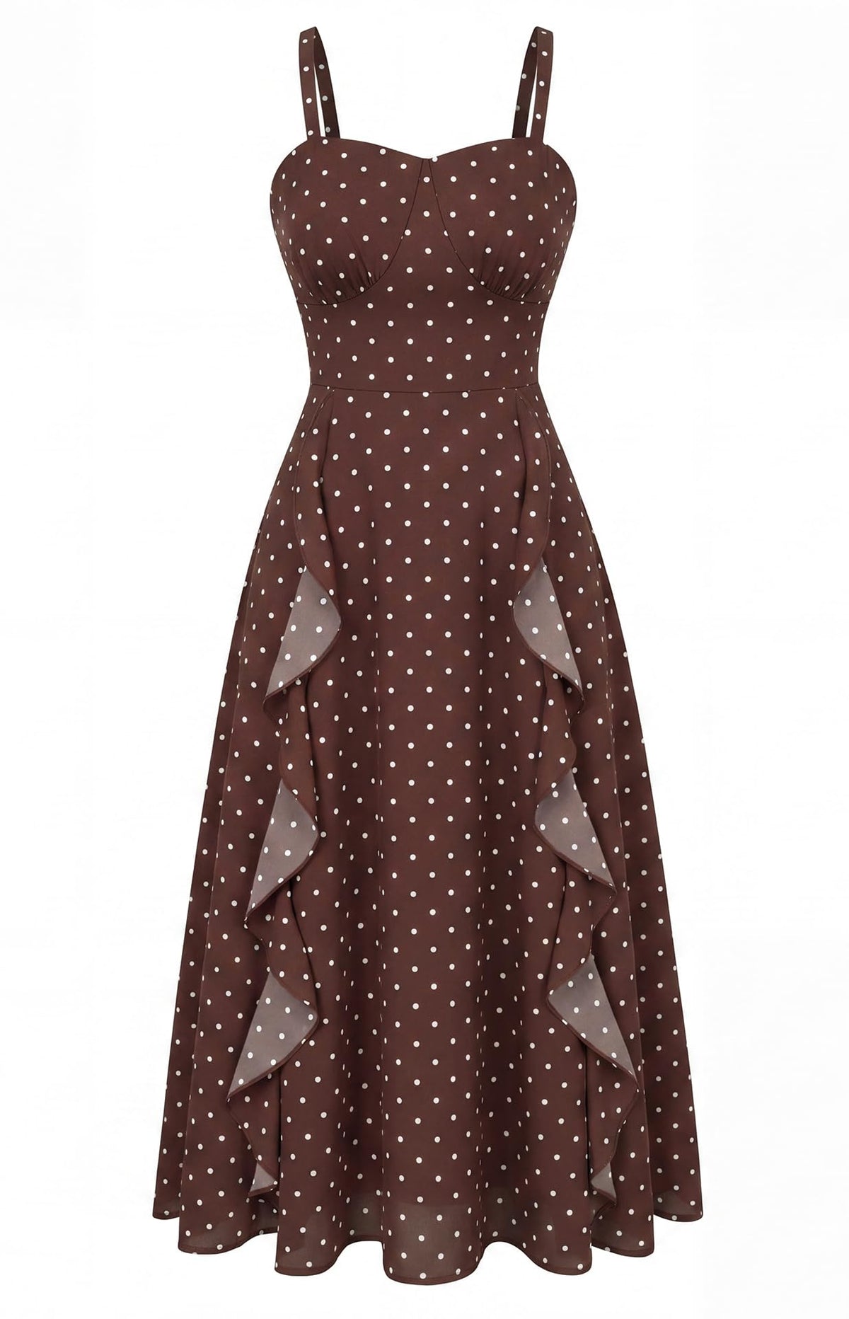 Belle Poque Women Sun Dresses Midi Ruffle Dress