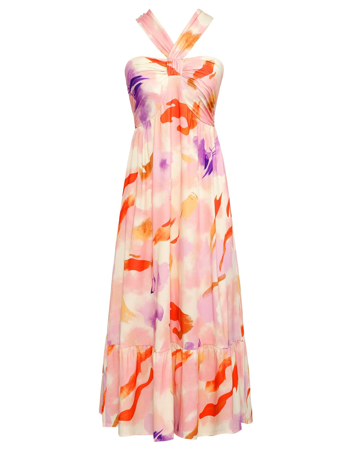 GRACE KARIN Womens Summer Floral Halter Boho Maxi Dresses