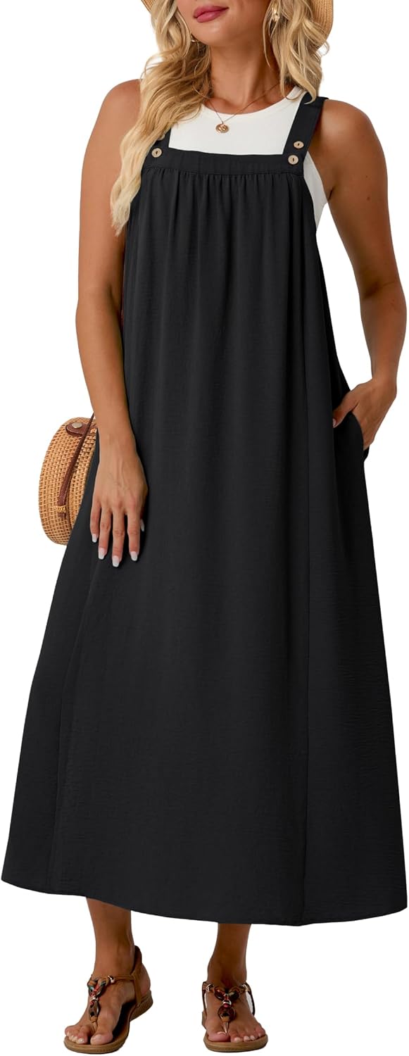Lepunuo Overall Dress for Women Summer Adjustable Casual Cover Up