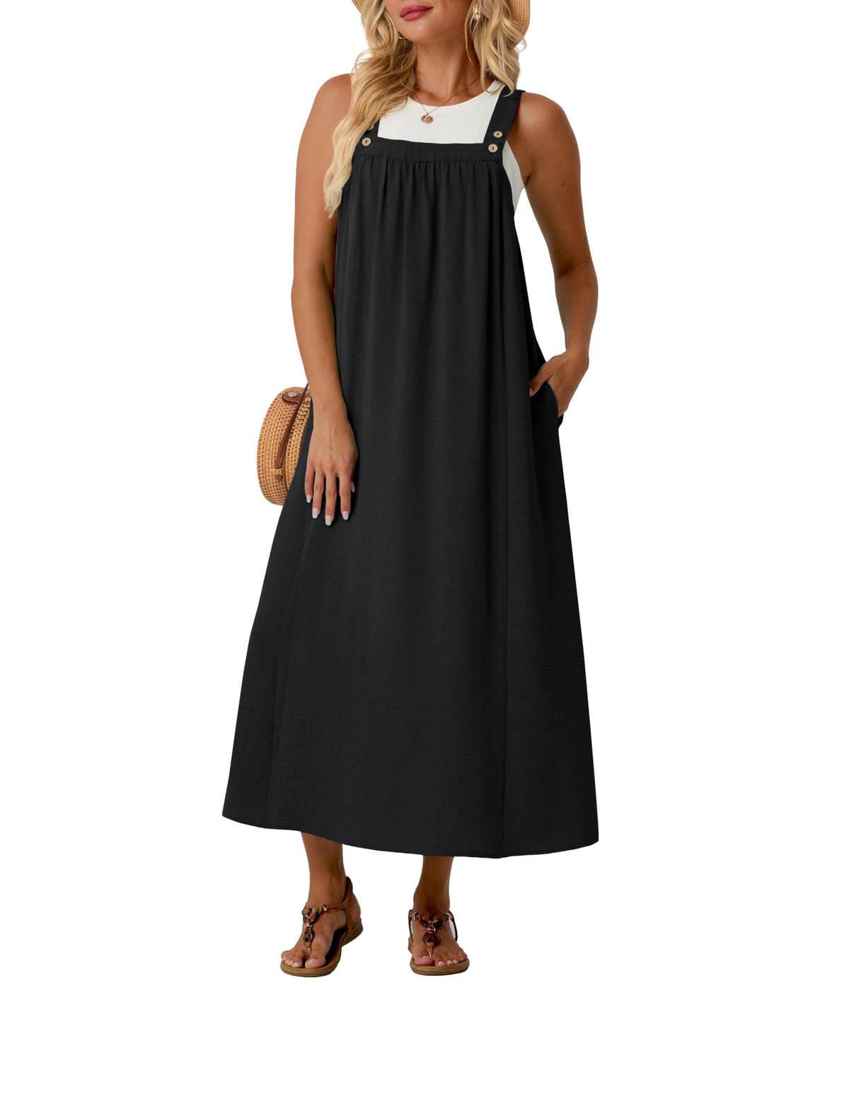 Lepunuo Overall Dress for Women Summer Adjustable Casual Cover Up
