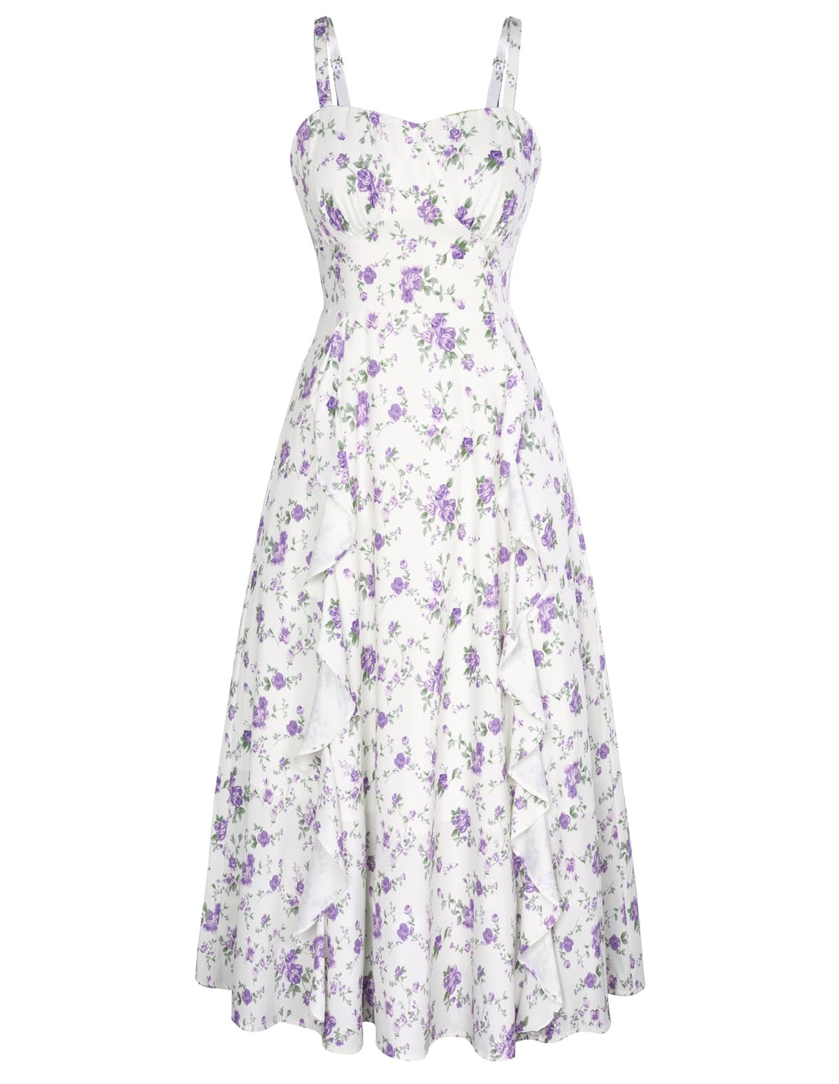 Belle Poque Women Sun Dresses Midi Ruffle Dress