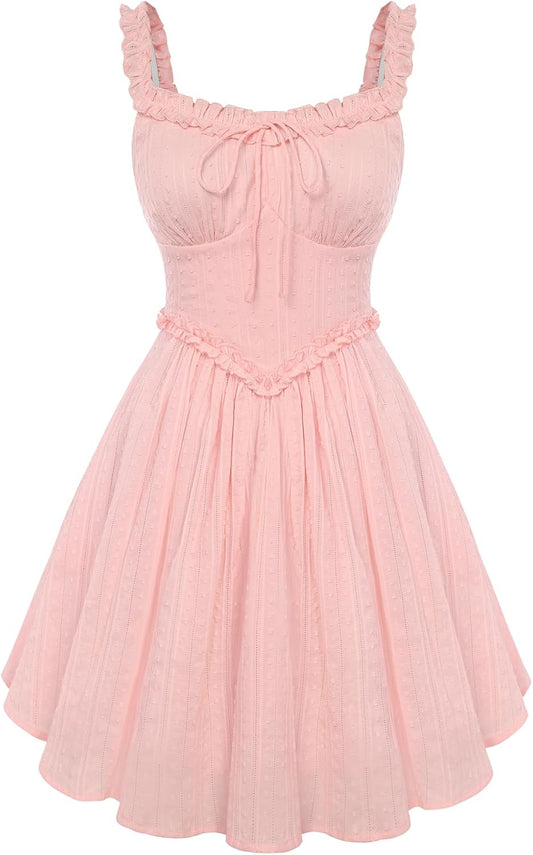 Scarlet Darkness Women Summer Corset Dress Homecoming Cotton Mini Sundress